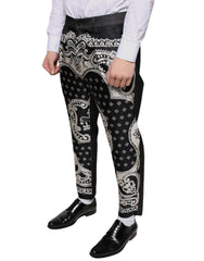 Dolce & Gabbana Black Bandana Silk Dress Pants -   -  Dolce & Gabbana.