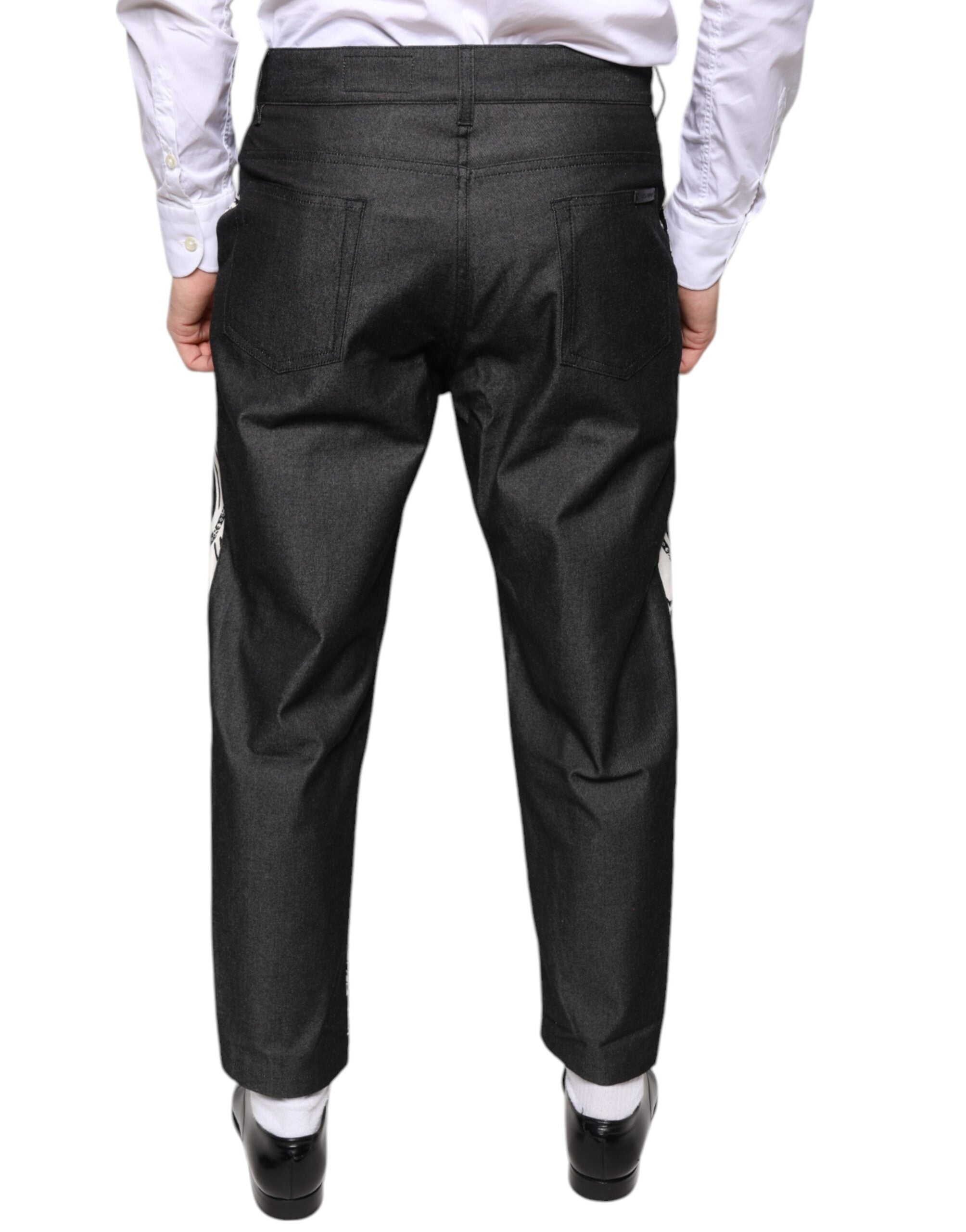 Dolce & Gabbana Black Bandana Silk Dress Pants -   -  Dolce & Gabbana.