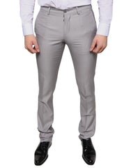 Dolce & Gabbana Light Gray Wool Dress Pants -   -  Dolce & Gabbana.
