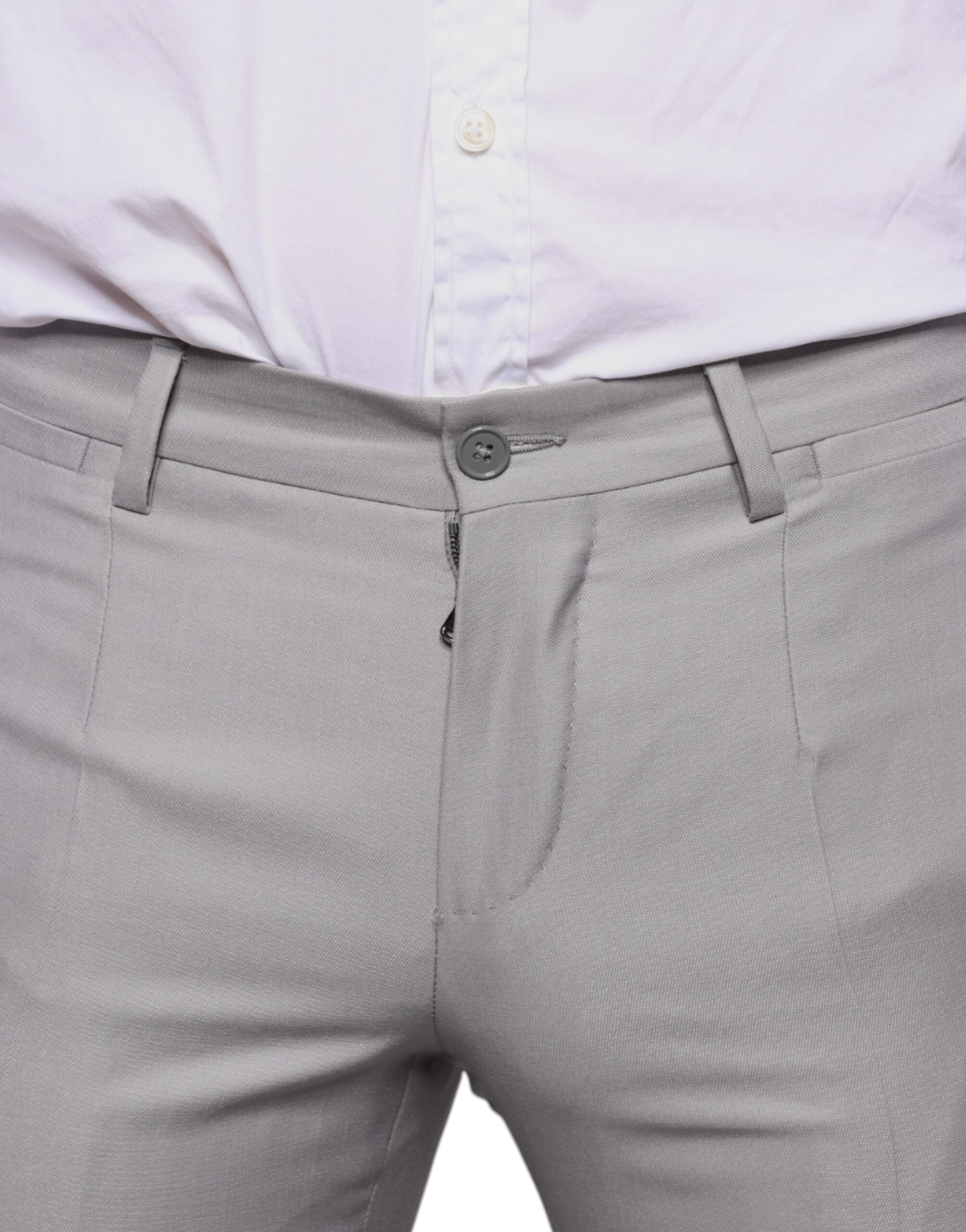 Dolce & Gabbana Light Gray Wool Dress Pants -   -  Dolce & Gabbana.