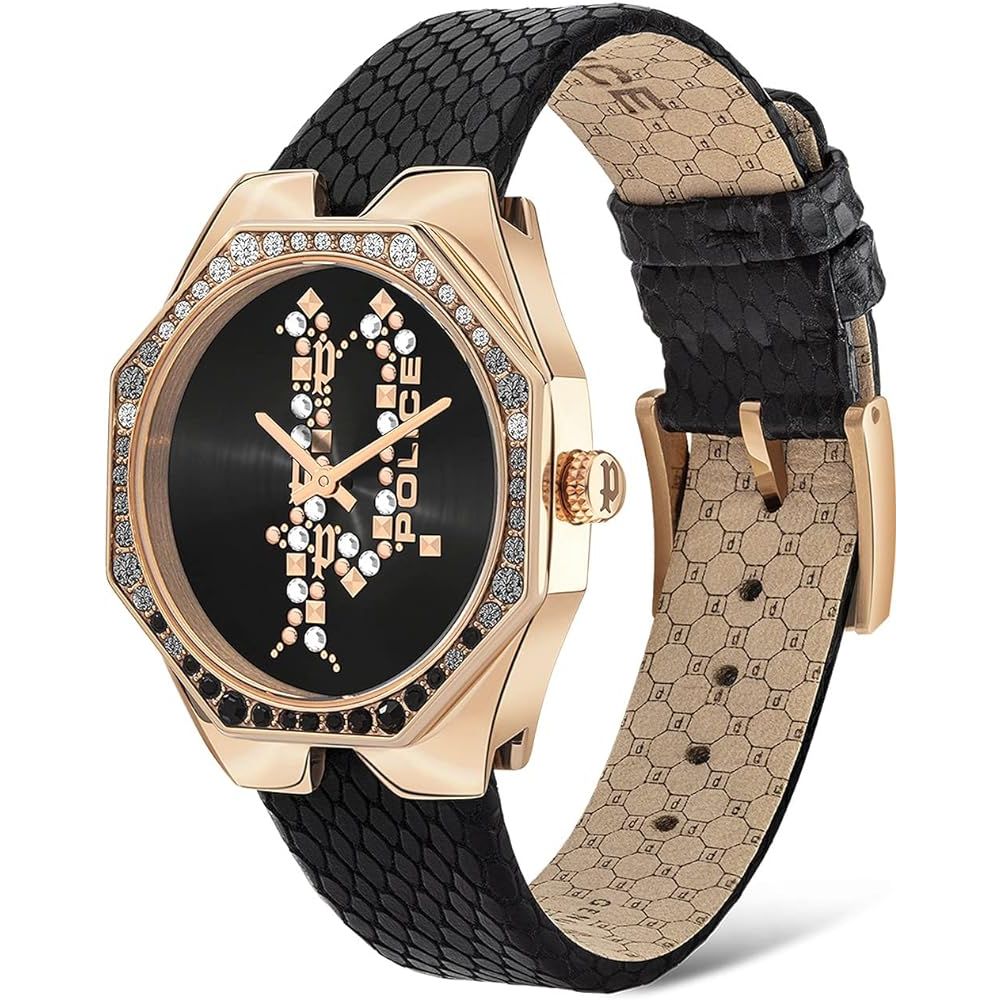 Police Black Leather Watch -   -  Police.