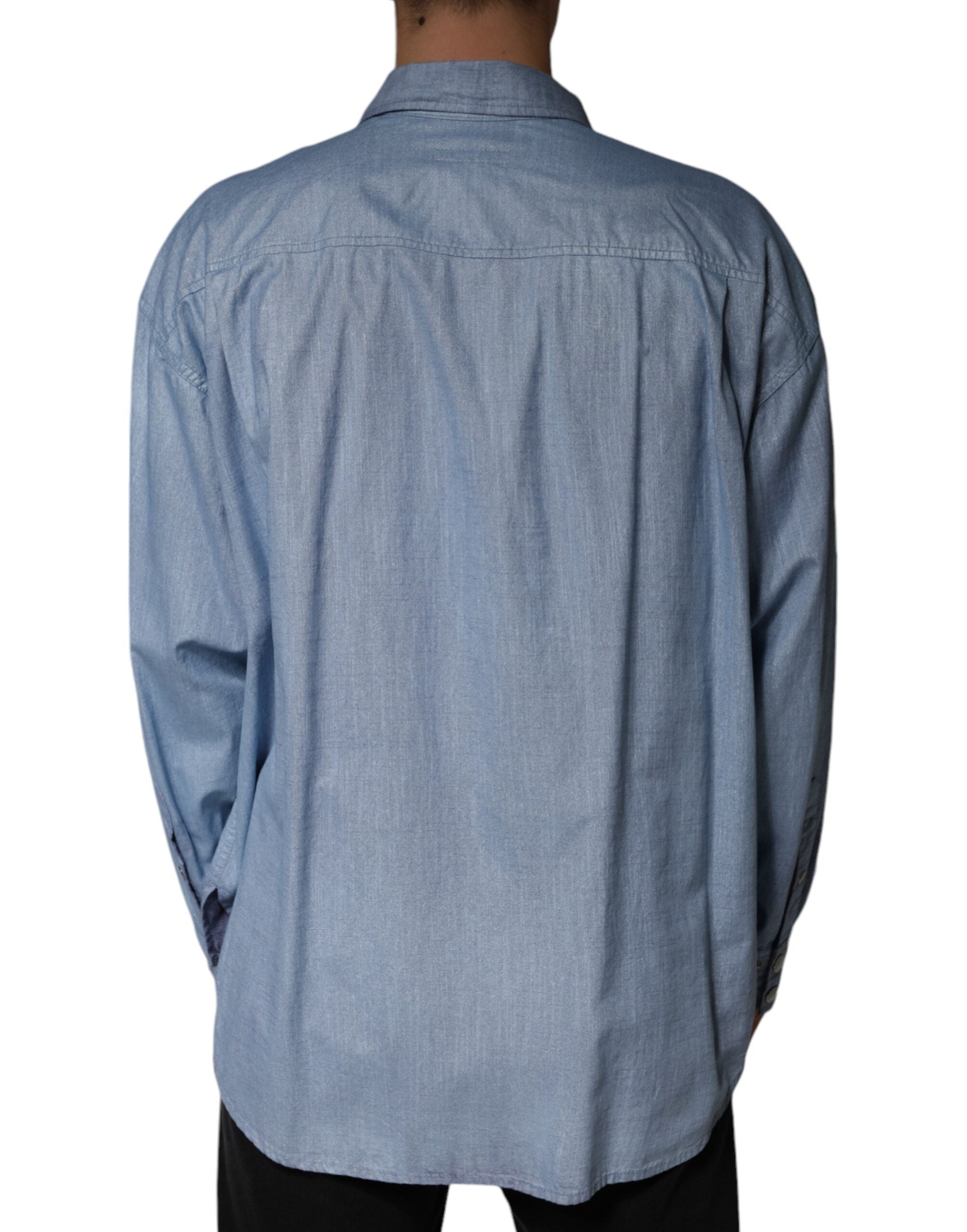 Dolce & Gabbana Light Blue Cotton Button Down Casual Shirt -   -  Dolce & Gabbana.