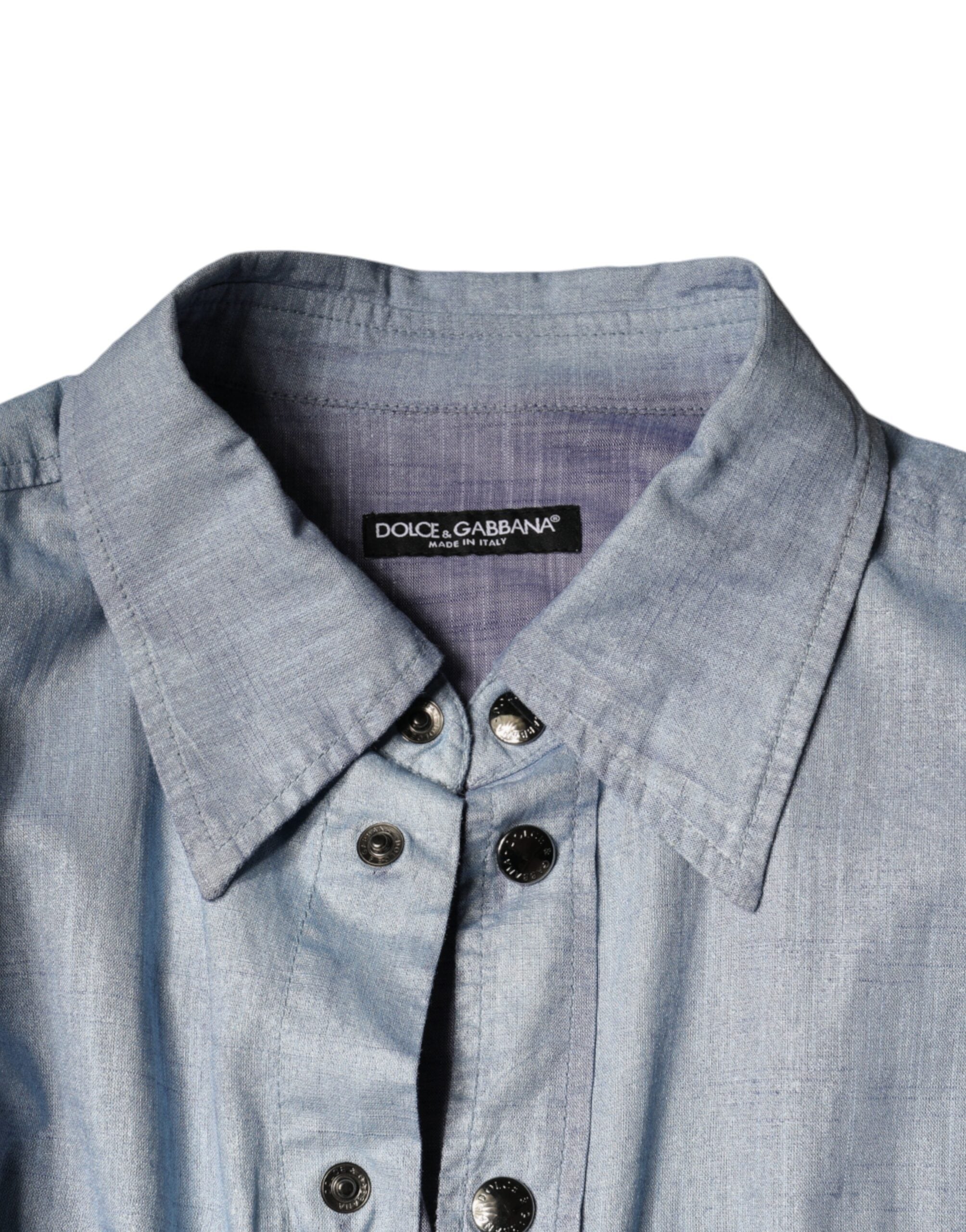 Dolce & Gabbana Light Blue Cotton Button Down Casual Shirt -   -  Dolce & Gabbana.