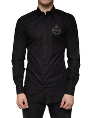 Dolce & Gabbana Black King Crown Embroidered GOLD Dress Shirt -   -  Dolce & Gabbana.