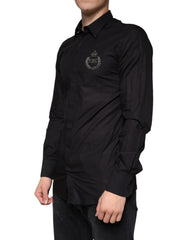 Dolce & Gabbana Black King Crown Embroidered GOLD Dress Shirt -   -  Dolce & Gabbana.