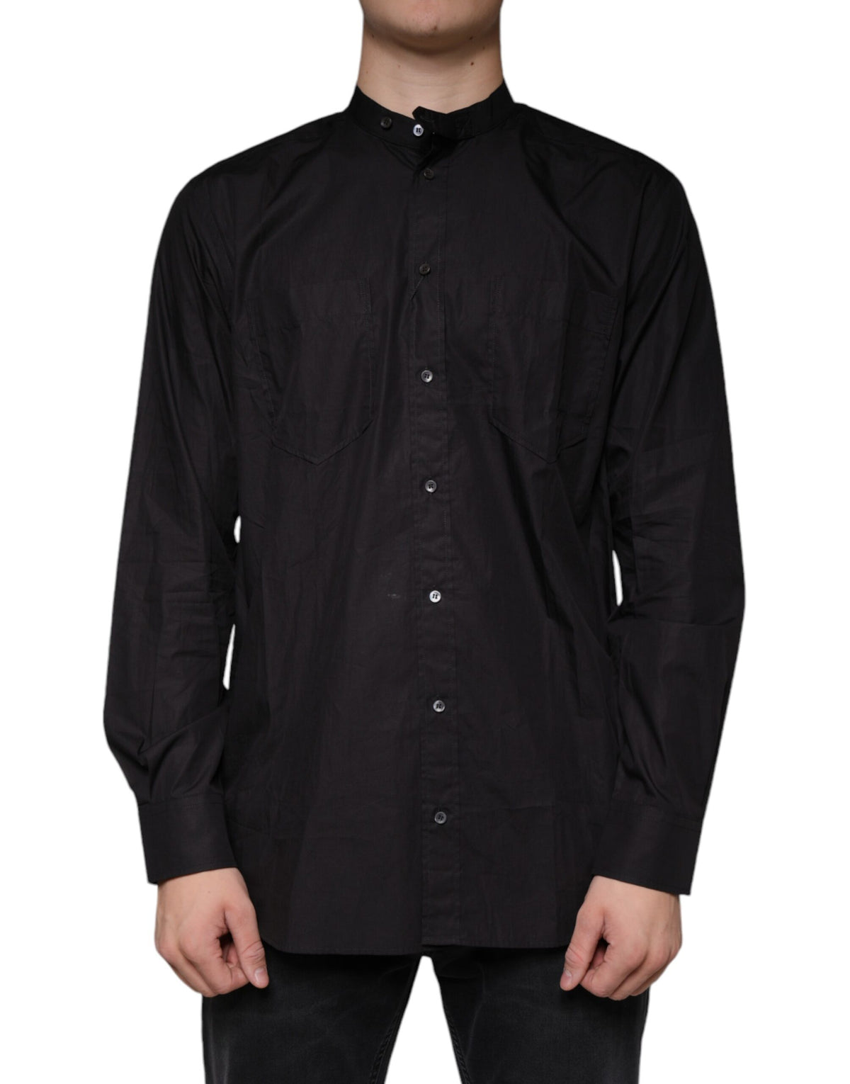 Dolce & Gabbana Black Cotton Button Down Men Casual Shirt -   -  Dolce & Gabbana.