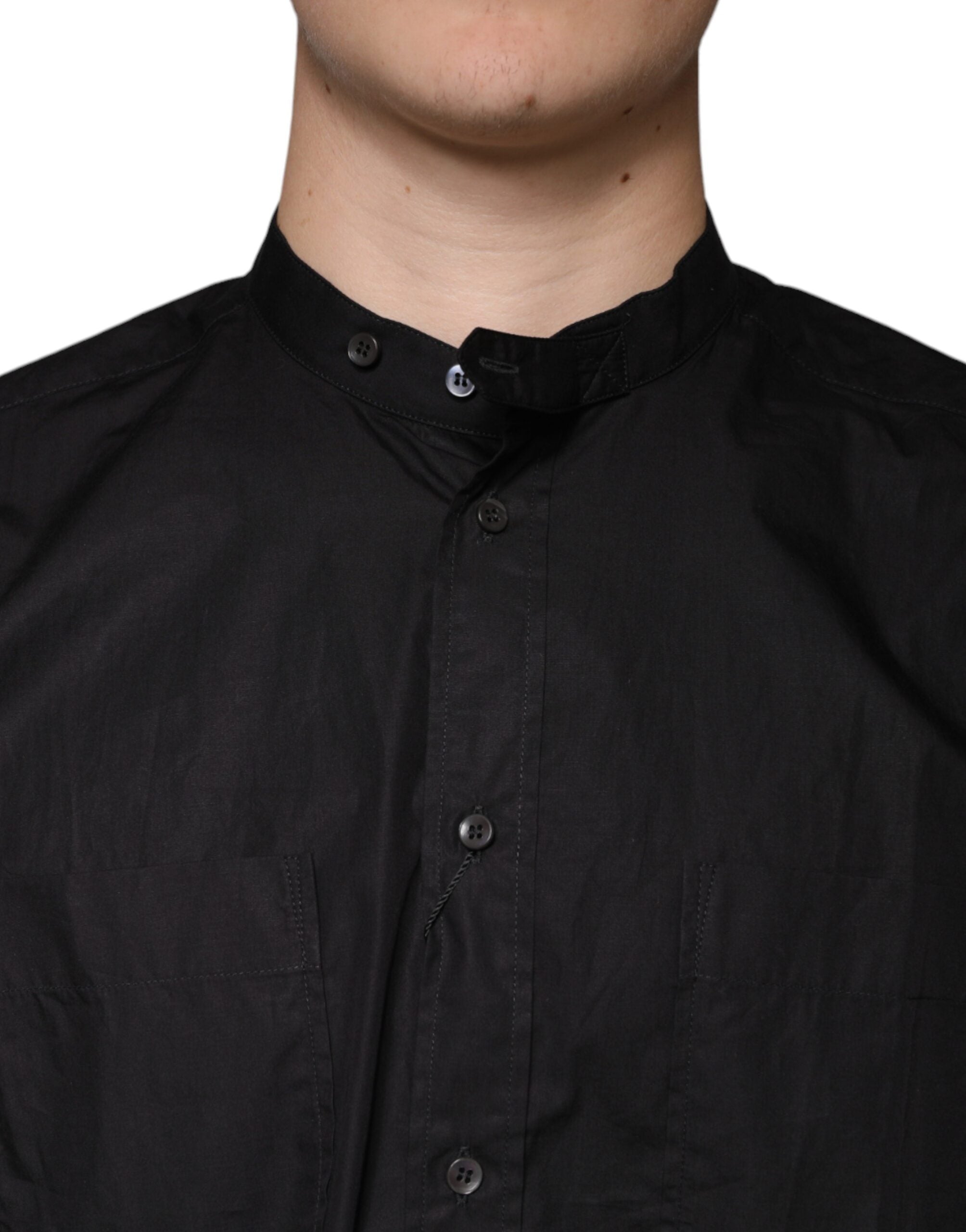 Dolce & Gabbana Black Cotton Button Down Men Casual Shirt -   -  Dolce & Gabbana.