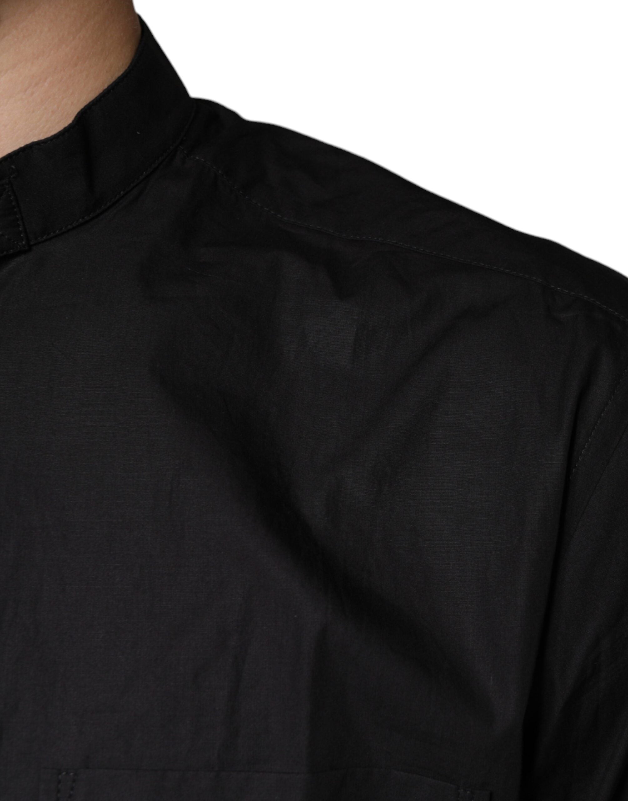 Dolce & Gabbana Black Cotton Button Down Men Casual Shirt -   -  Dolce & Gabbana.