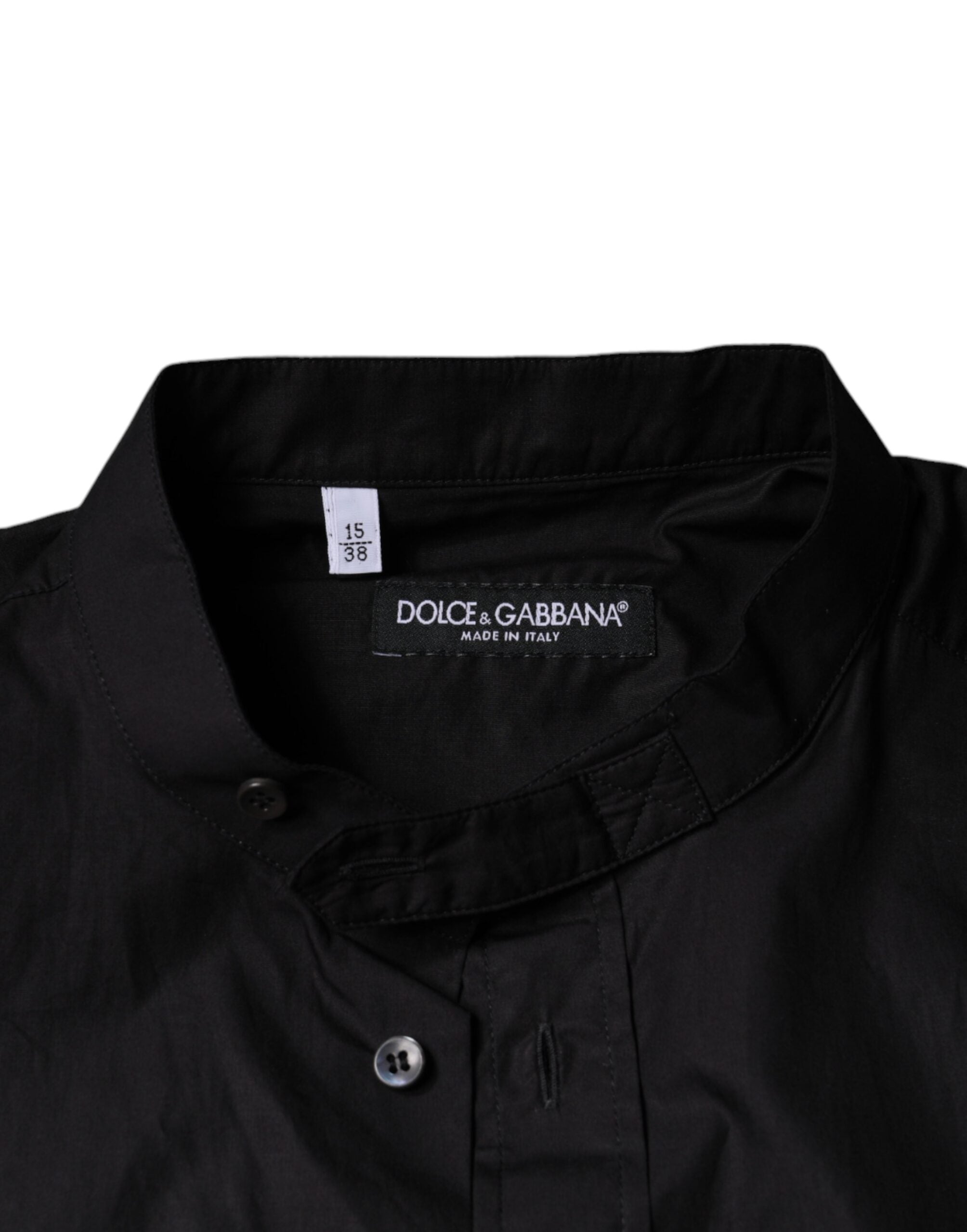 Dolce & Gabbana Black Cotton Button Down Men Casual Shirt -   -  Dolce & Gabbana.