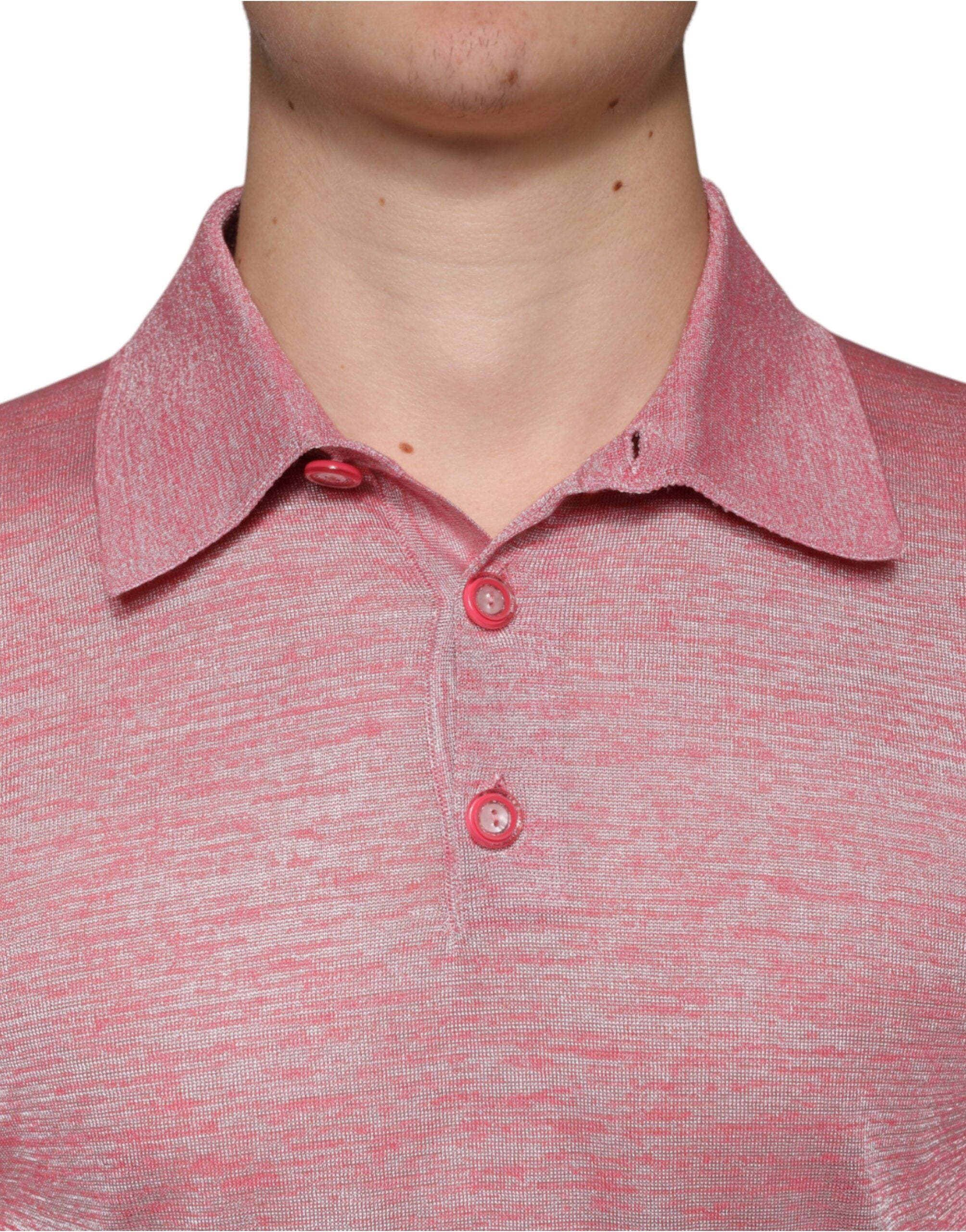 Dolce & Gabbana Pink Polyester Long Sleeve Men Polo T-shirt -   -  Dolce & Gabbana.