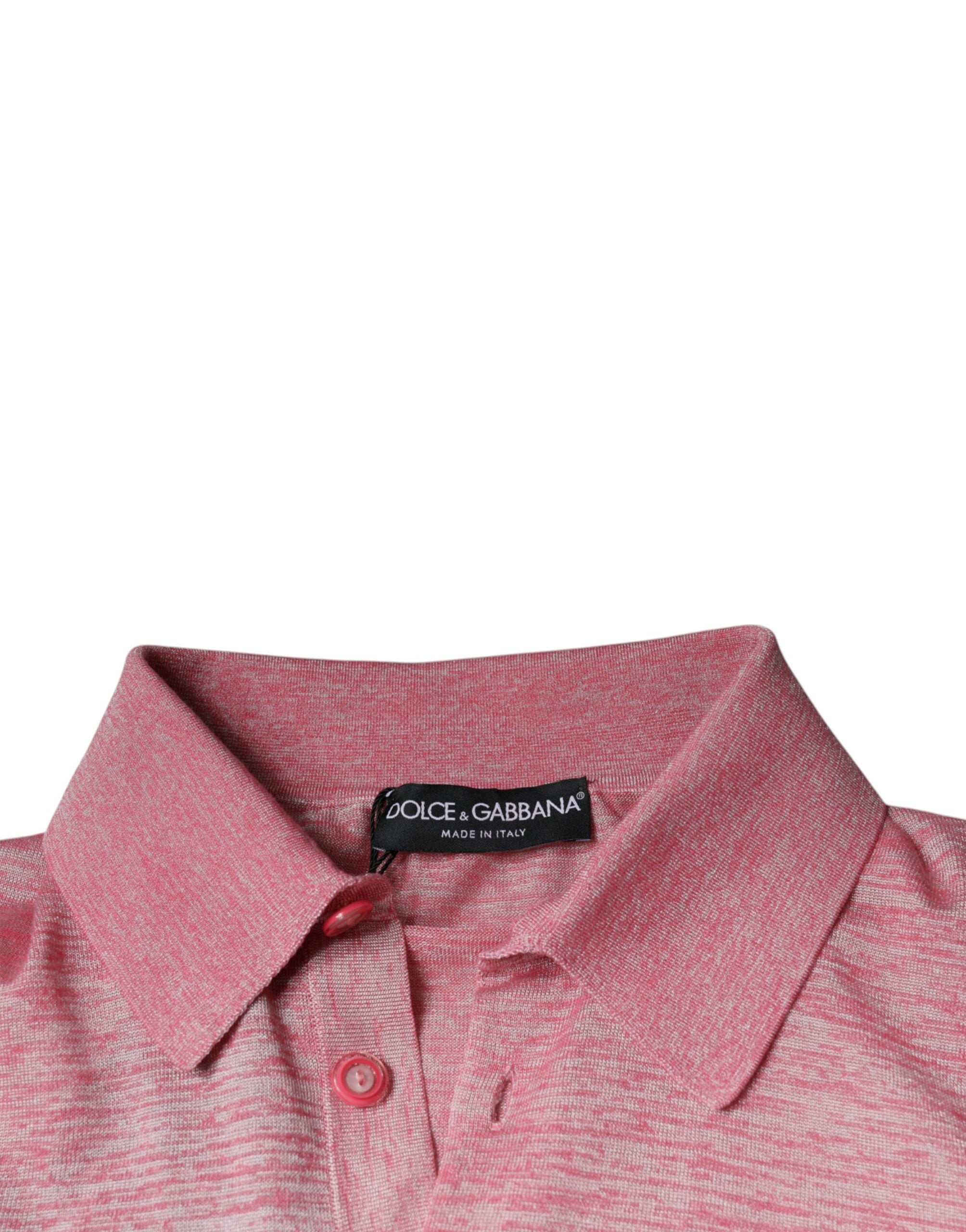 Dolce & Gabbana Pink Polyester Long Sleeve Men Polo T-shirt -   -  Dolce & Gabbana.