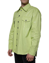 Dolce & Gabbana Green Cotton Collared Men Button Down Shirt -   -  Dolce & Gabbana.