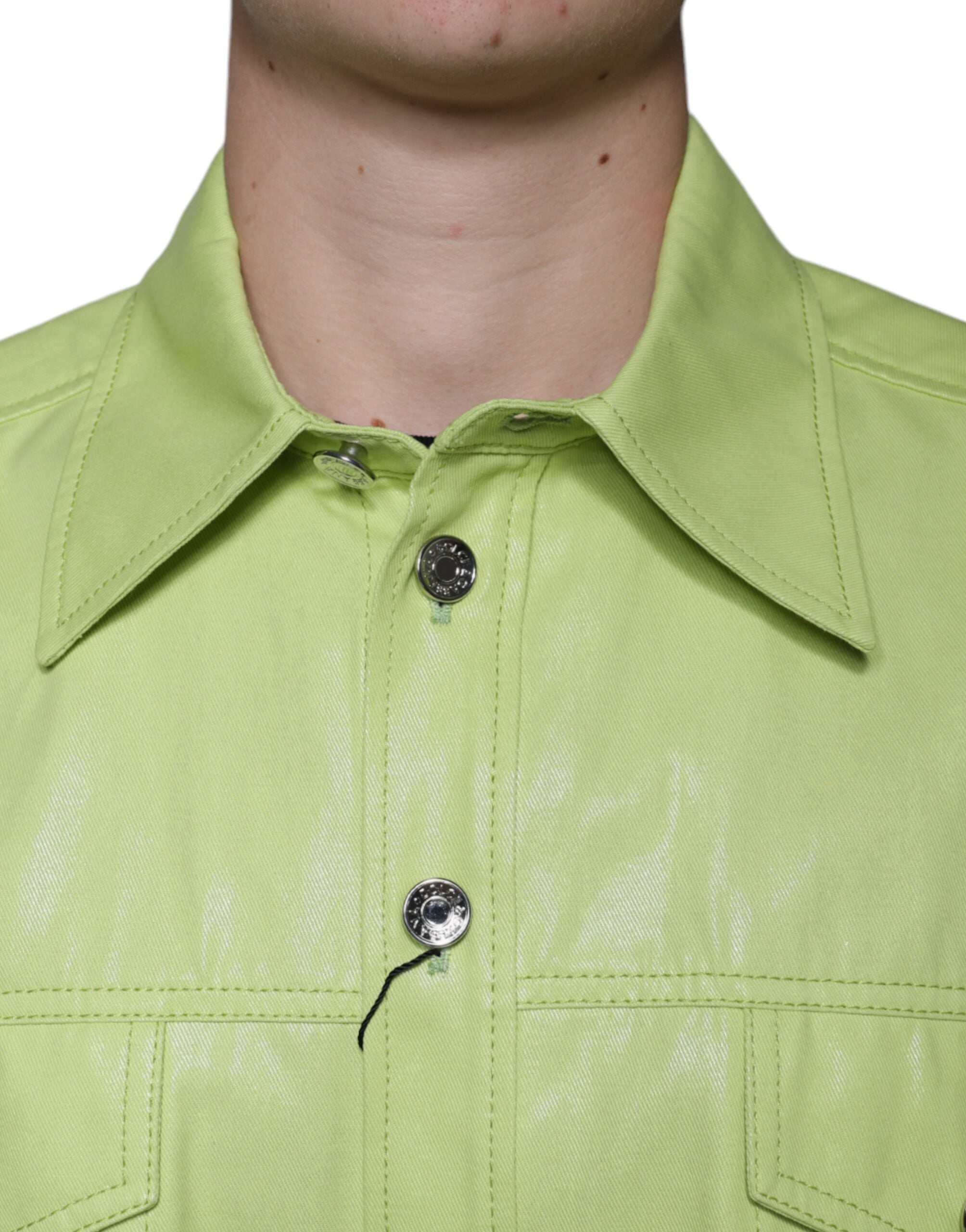 Dolce & Gabbana Green Cotton Collared Men Button Down Shirt -   -  Dolce & Gabbana.
