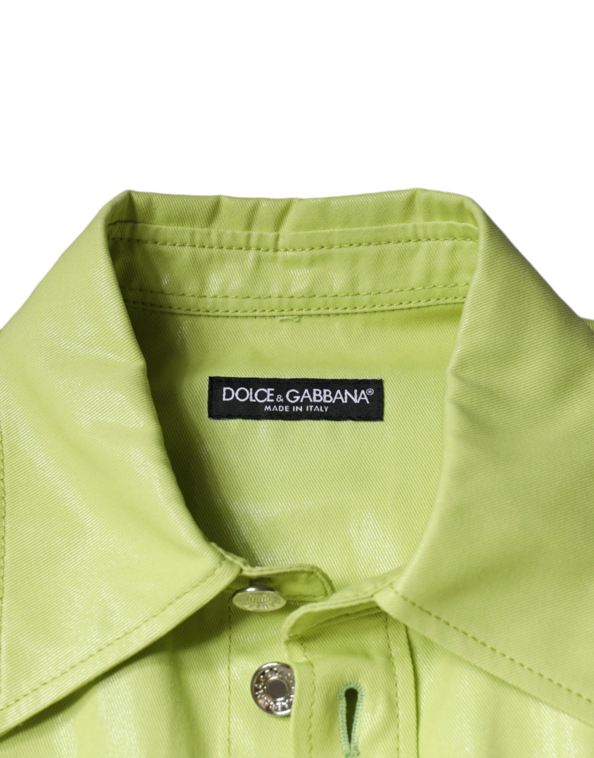 Dolce & Gabbana Green Cotton Collared Men Button Down Shirt -   -  Dolce & Gabbana.