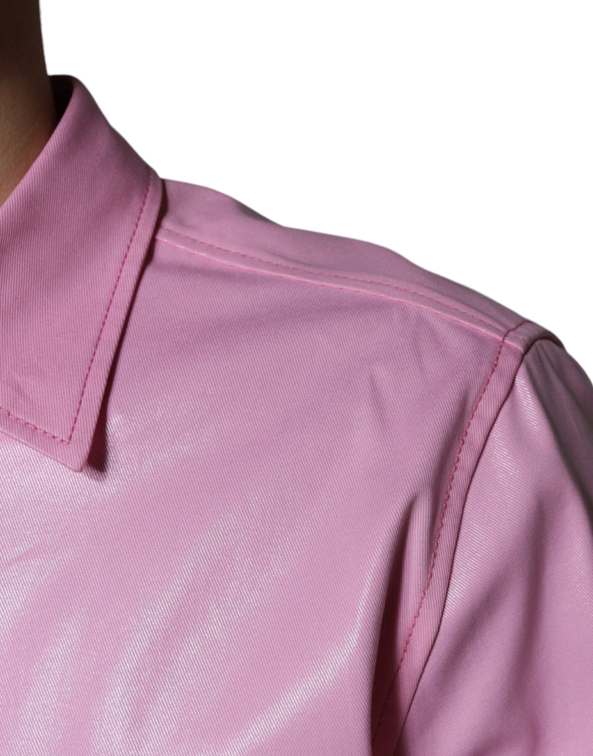 Dolce & Gabbana Pink Cotton Collared Button Down Shirt -   -  Dolce & Gabbana.