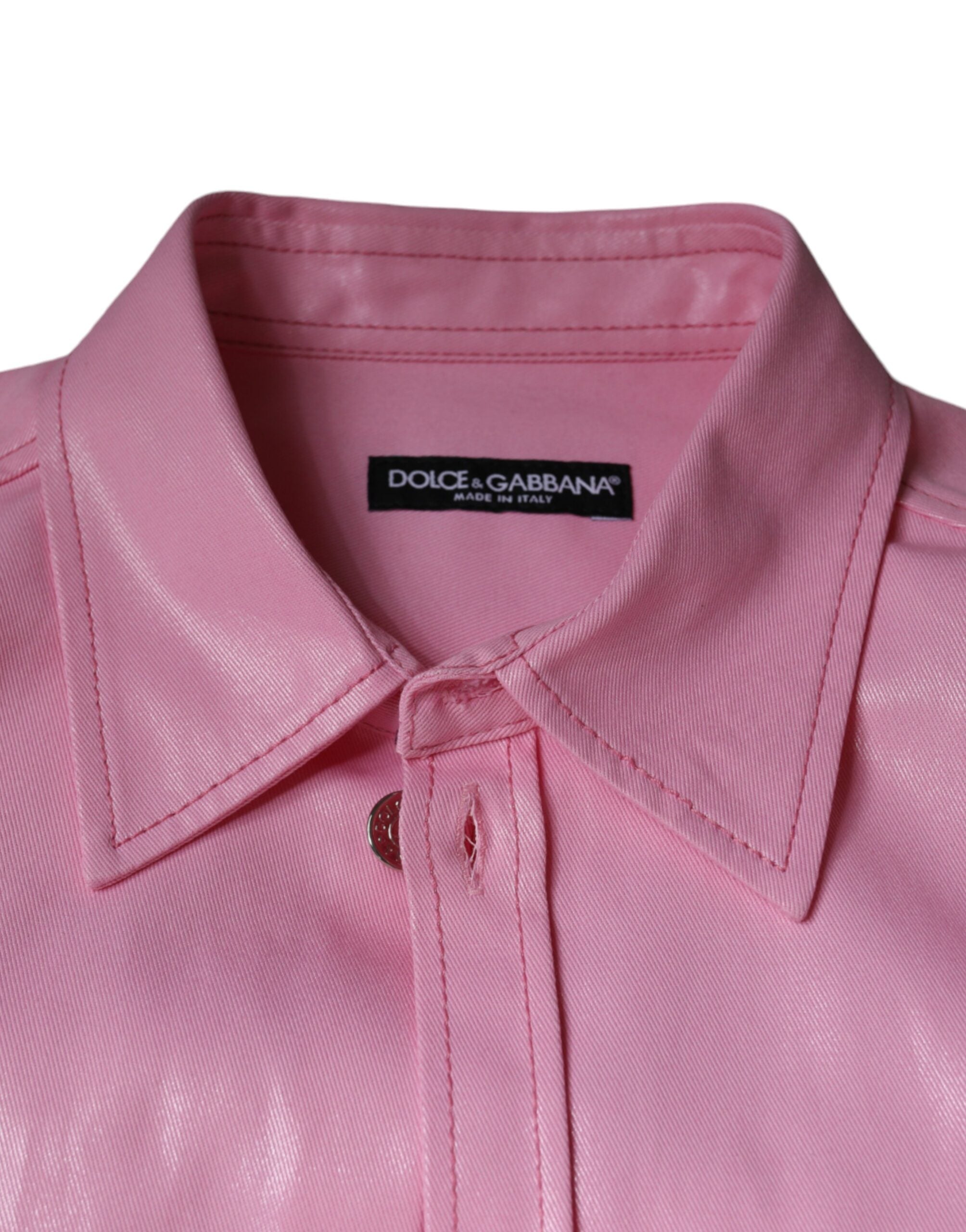 Dolce & Gabbana Pink Cotton Collared Button Down Shirt -   -  Dolce & Gabbana.