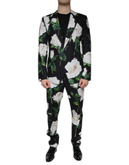 Dolce & Gabbana Black Rose Cotton Men Formal 2 Piece Suit -   -  Dolce & Gabbana.
