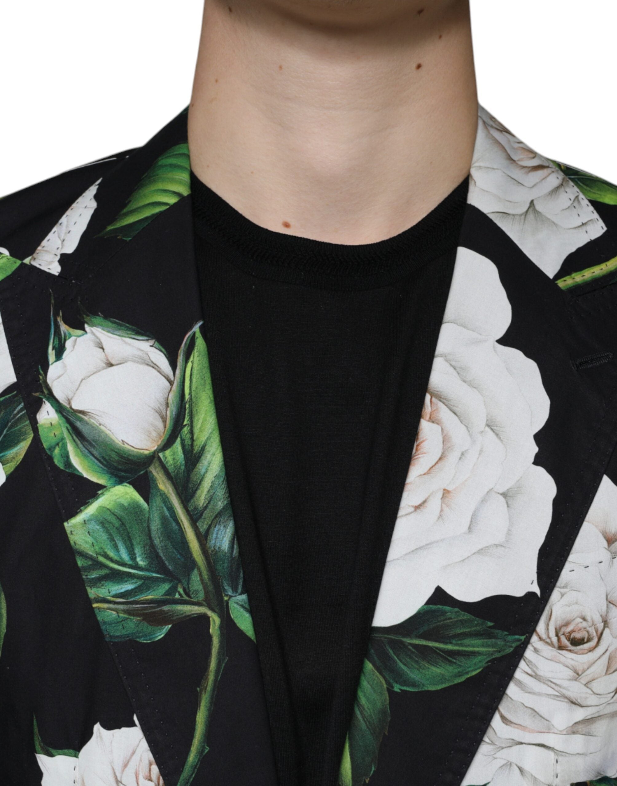 Dolce & Gabbana Black Rose Cotton Men Formal 2 Piece Suit -   -  Dolce & Gabbana.