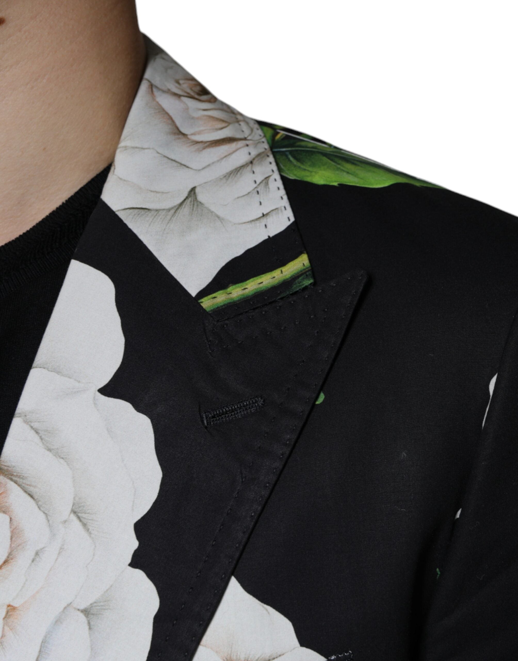 Dolce & Gabbana Black Rose Cotton Men Formal 2 Piece Suit -   -  Dolce & Gabbana.