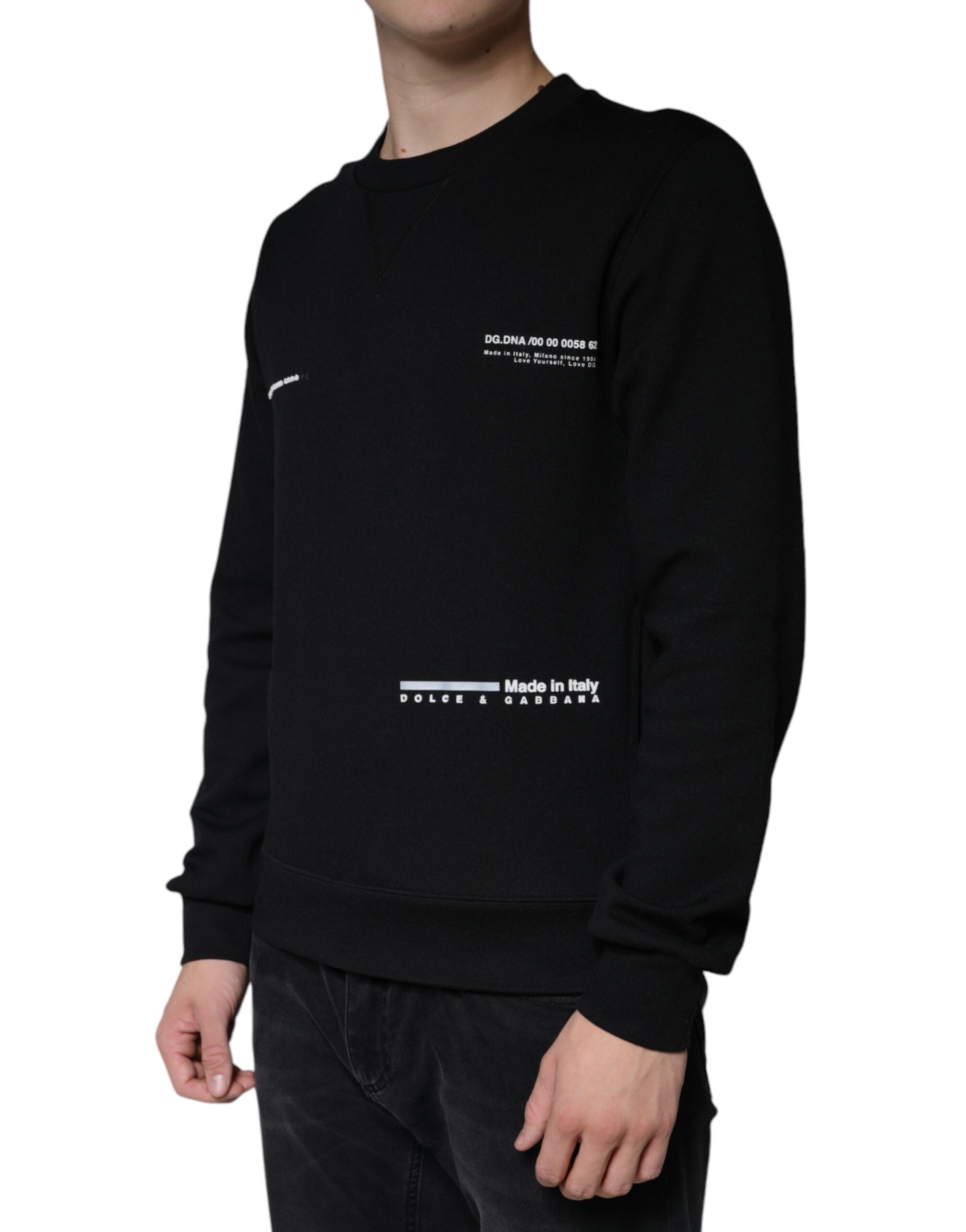 Dolce & Gabbana Black Logo Print CrewNeck Sweatshirt Sweater -   -  Dolce & Gabbana.