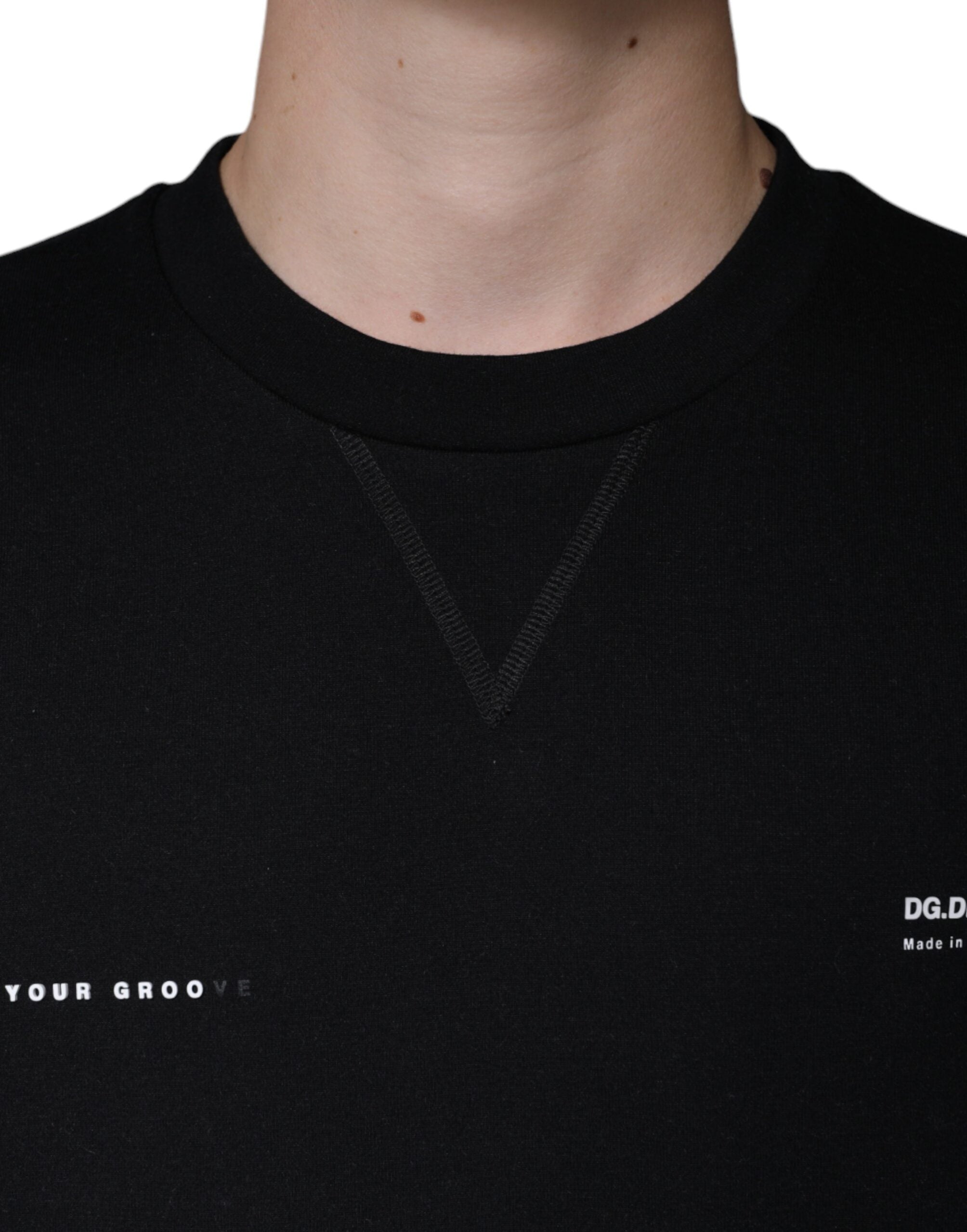 Dolce & Gabbana Black Logo Print CrewNeck Sweatshirt Sweater -   -  Dolce & Gabbana.