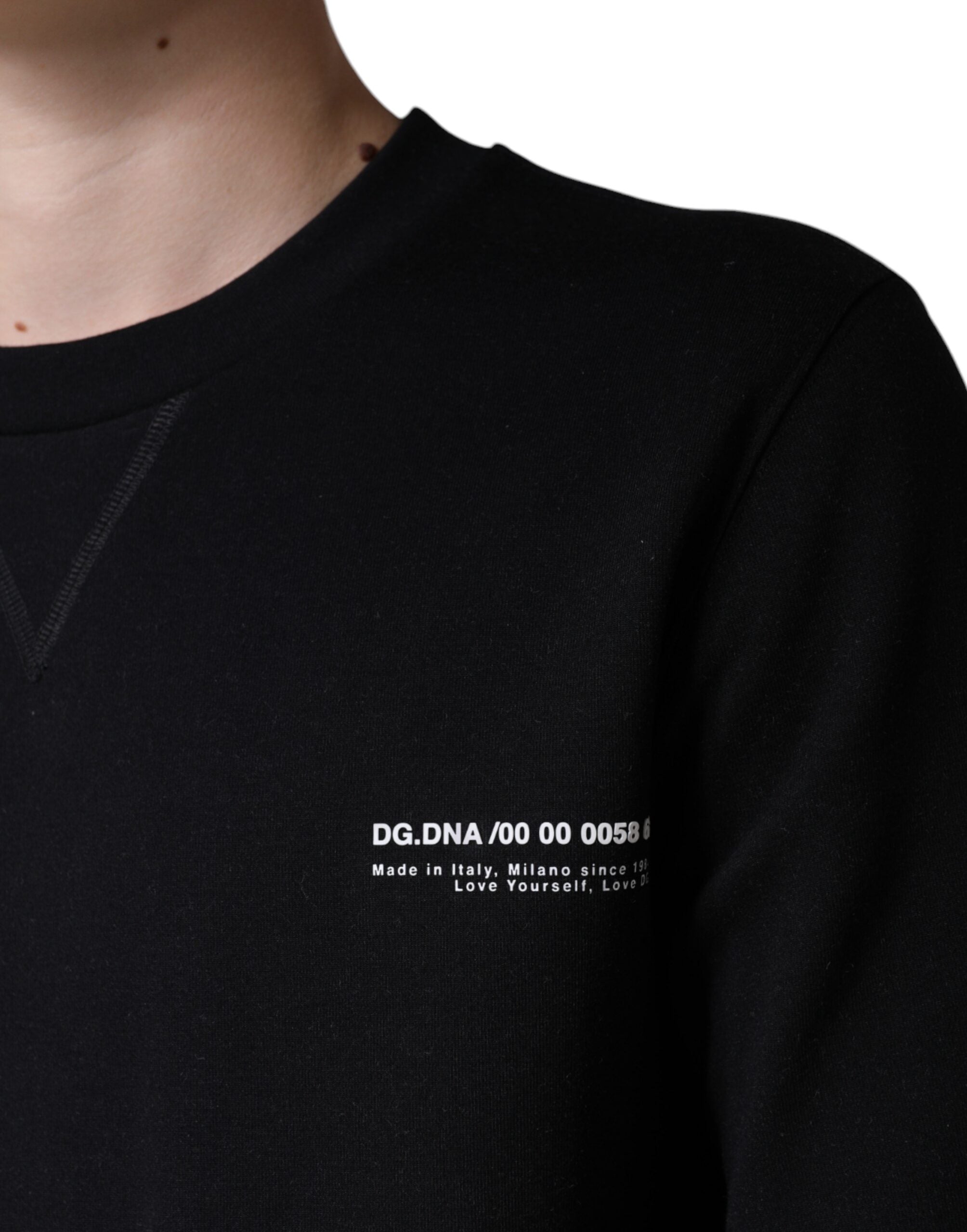 Dolce & Gabbana Black Logo Print CrewNeck Sweatshirt Sweater -   -  Dolce & Gabbana.