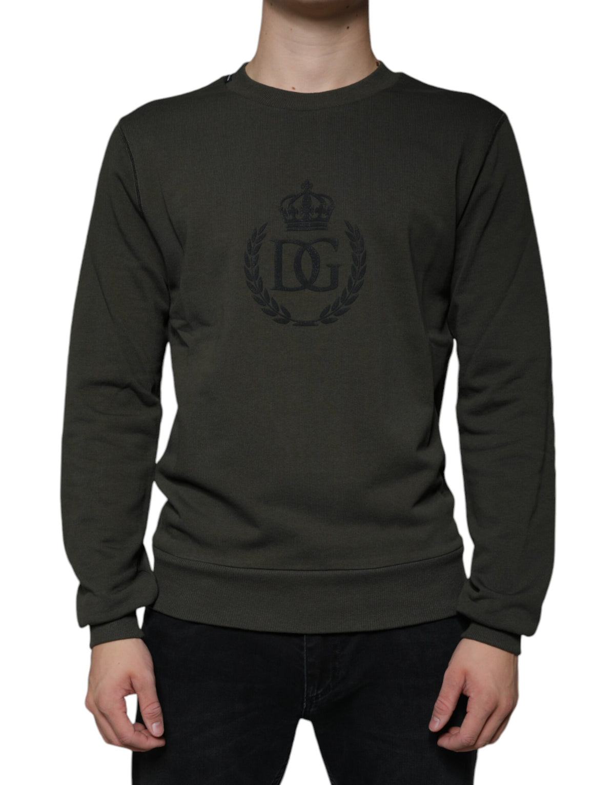 Dolce & Gabbana Army Green DG Crown Crew Neck Pullover Sweater -   -  Dolce & Gabbana.