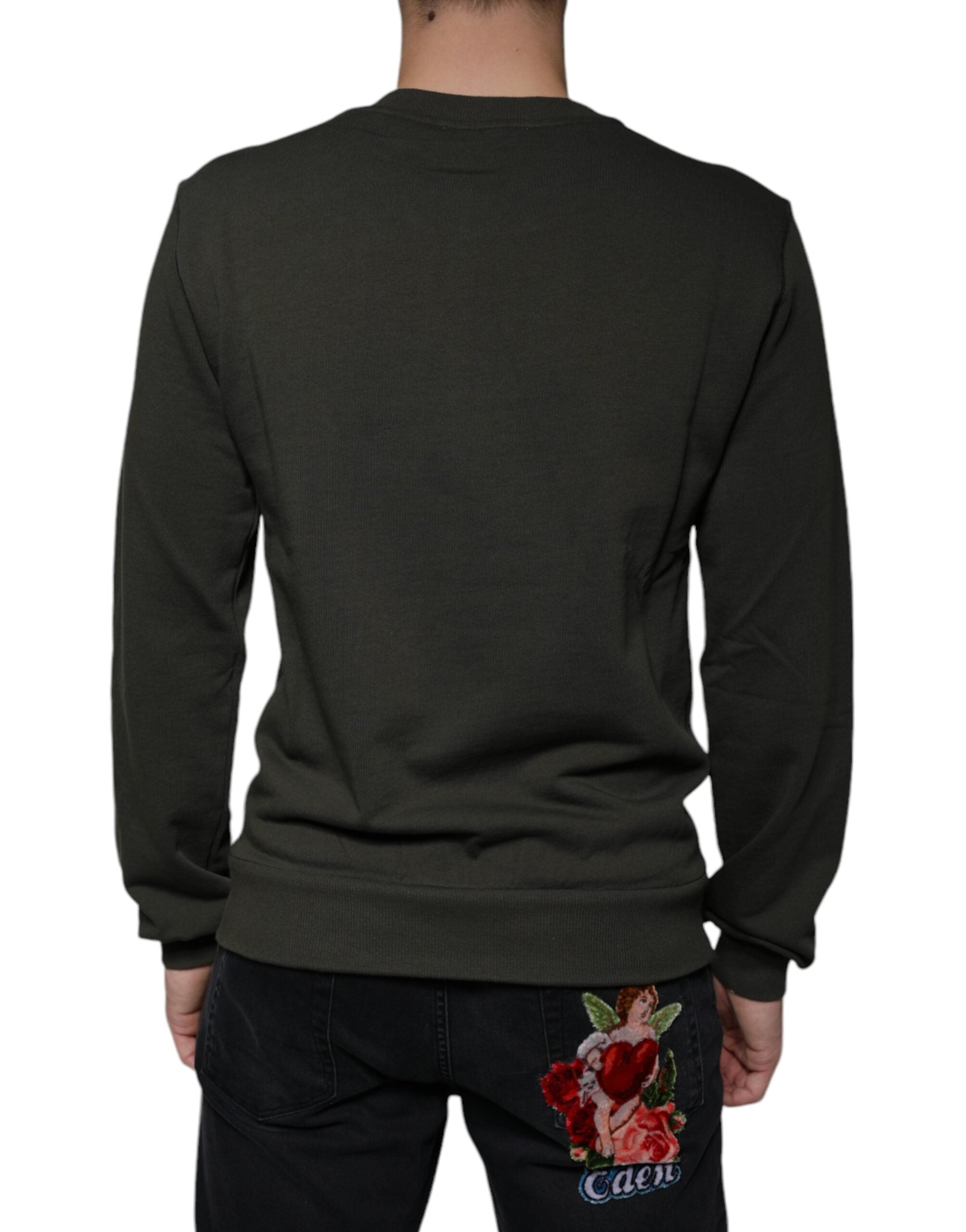 Dolce & Gabbana Army Green DG Crown Crew Neck Pullover Sweater -   -  Dolce & Gabbana.