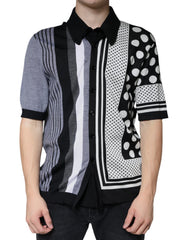 Dolce & Gabbana Black White Polka Dot Collared Polo T-shirt -   -  Dolce & Gabbana.