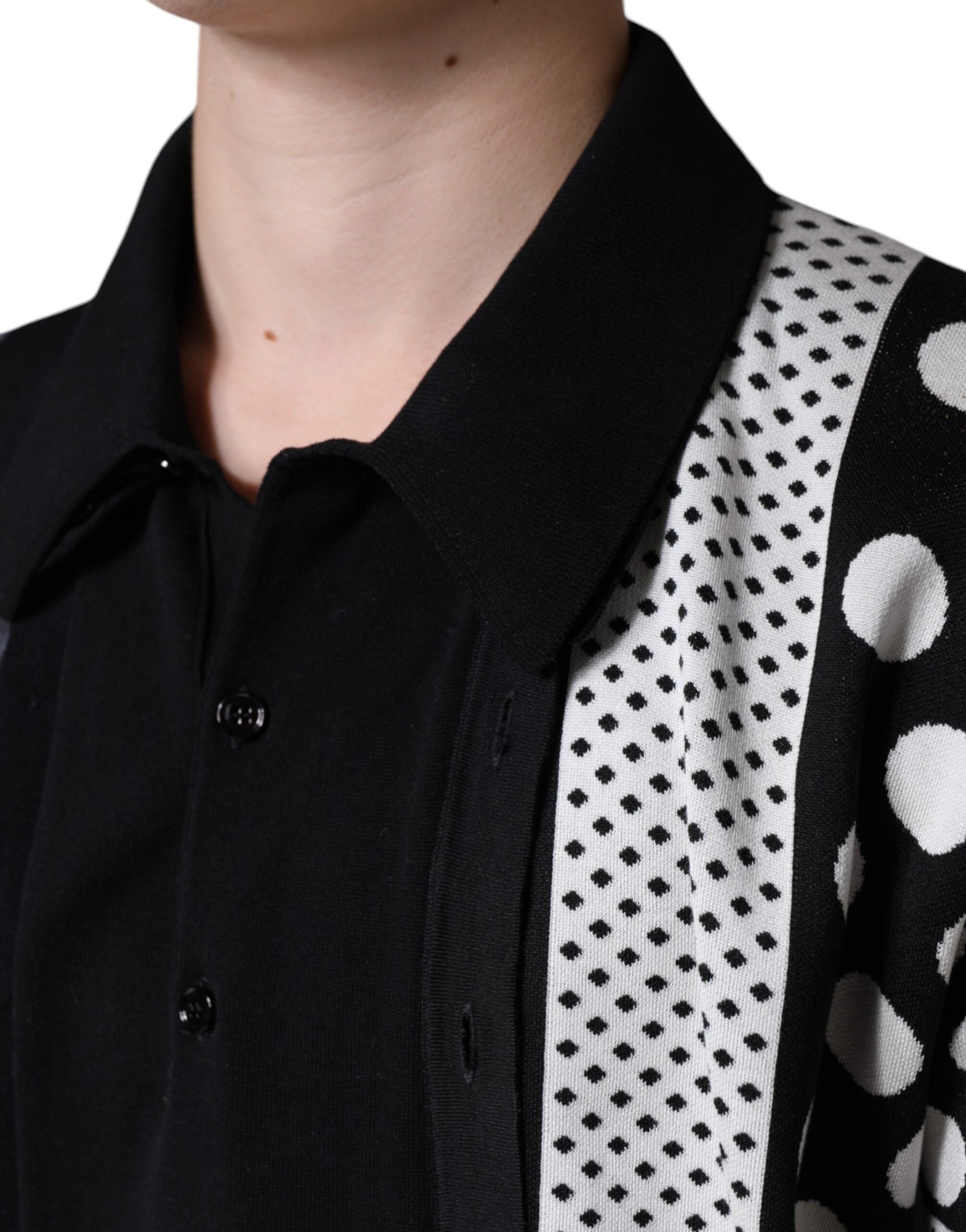 Dolce & Gabbana Black White Polka Dot Collared Polo T-shirt -   -  Dolce & Gabbana.