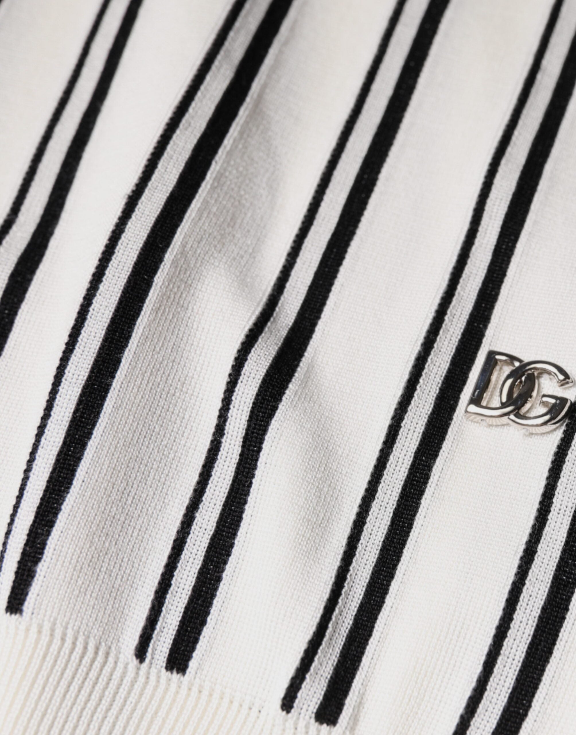 Dolce & Gabbana White Black Stripe Polo Short Sleeve T-shirt -   -  Dolce & Gabbana.