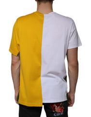 Dolce & Gabbana White Yellow Logo Print Short Sleeve T-shirt -   -  Dolce & Gabbana.