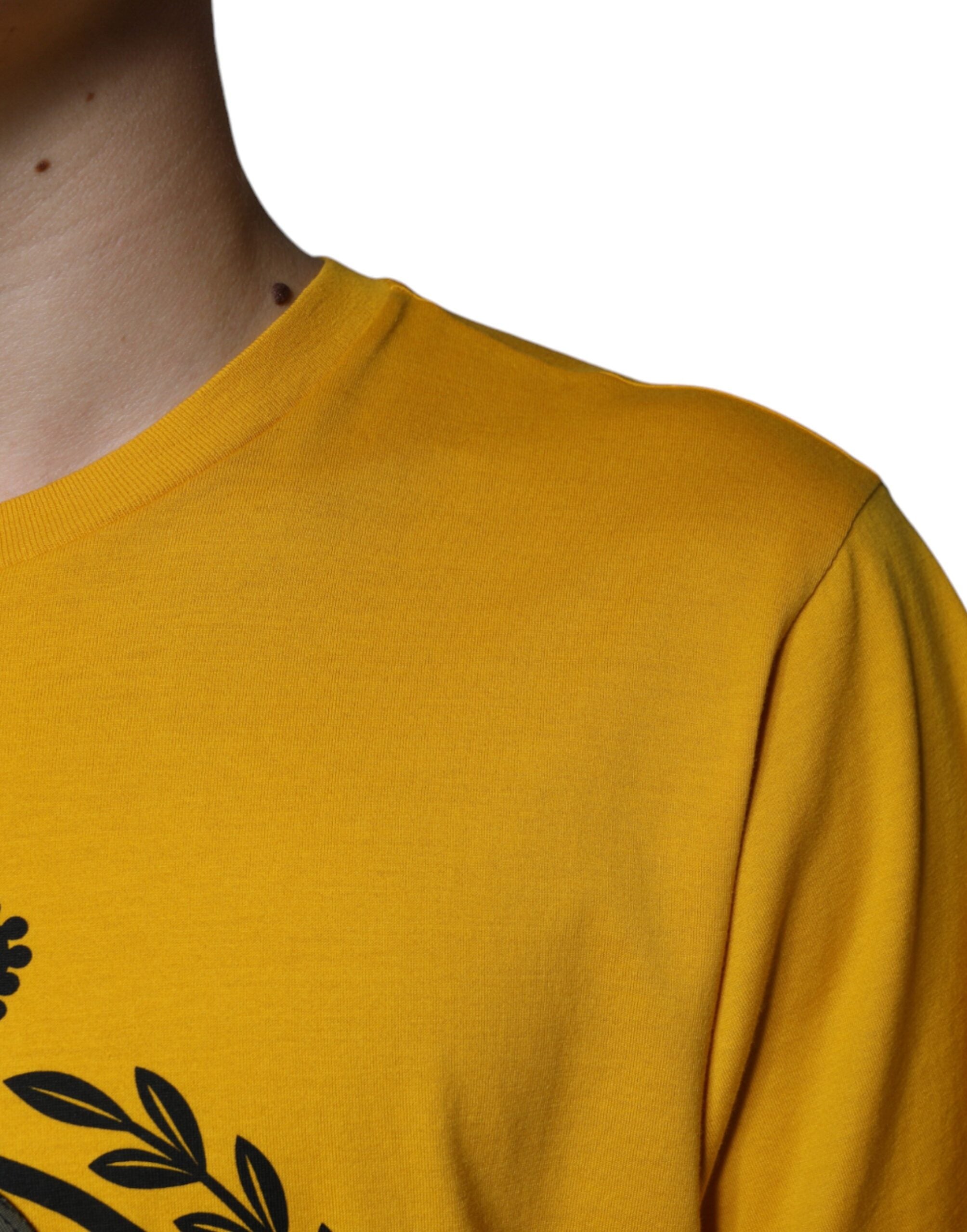 Dolce & Gabbana White Yellow Logo Print Short Sleeve T-shirt -   -  Dolce & Gabbana.