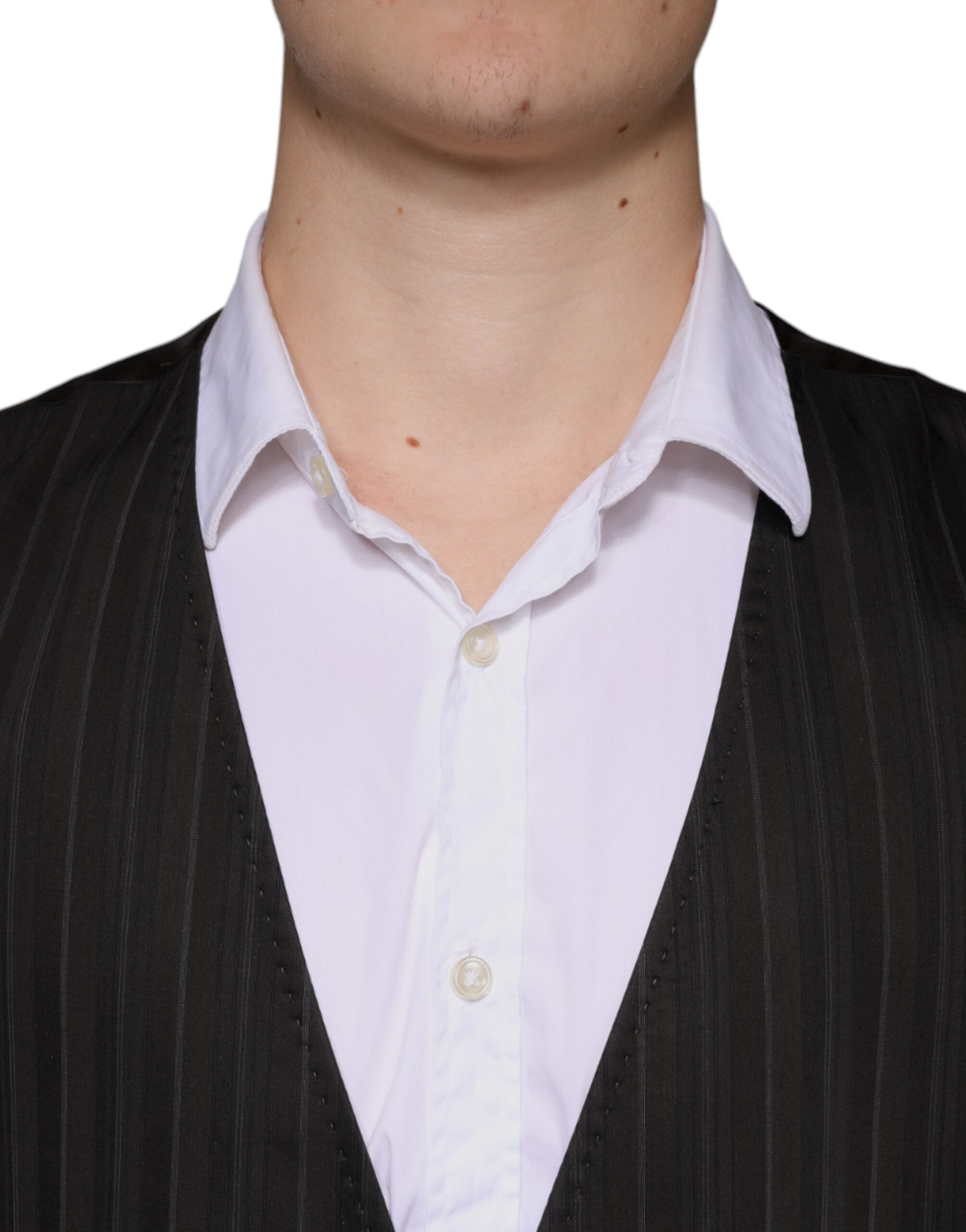 Dolce & Gabbana Black Cotton Waistcoat Dress Formal Vest -   -  Dolce & Gabbana.