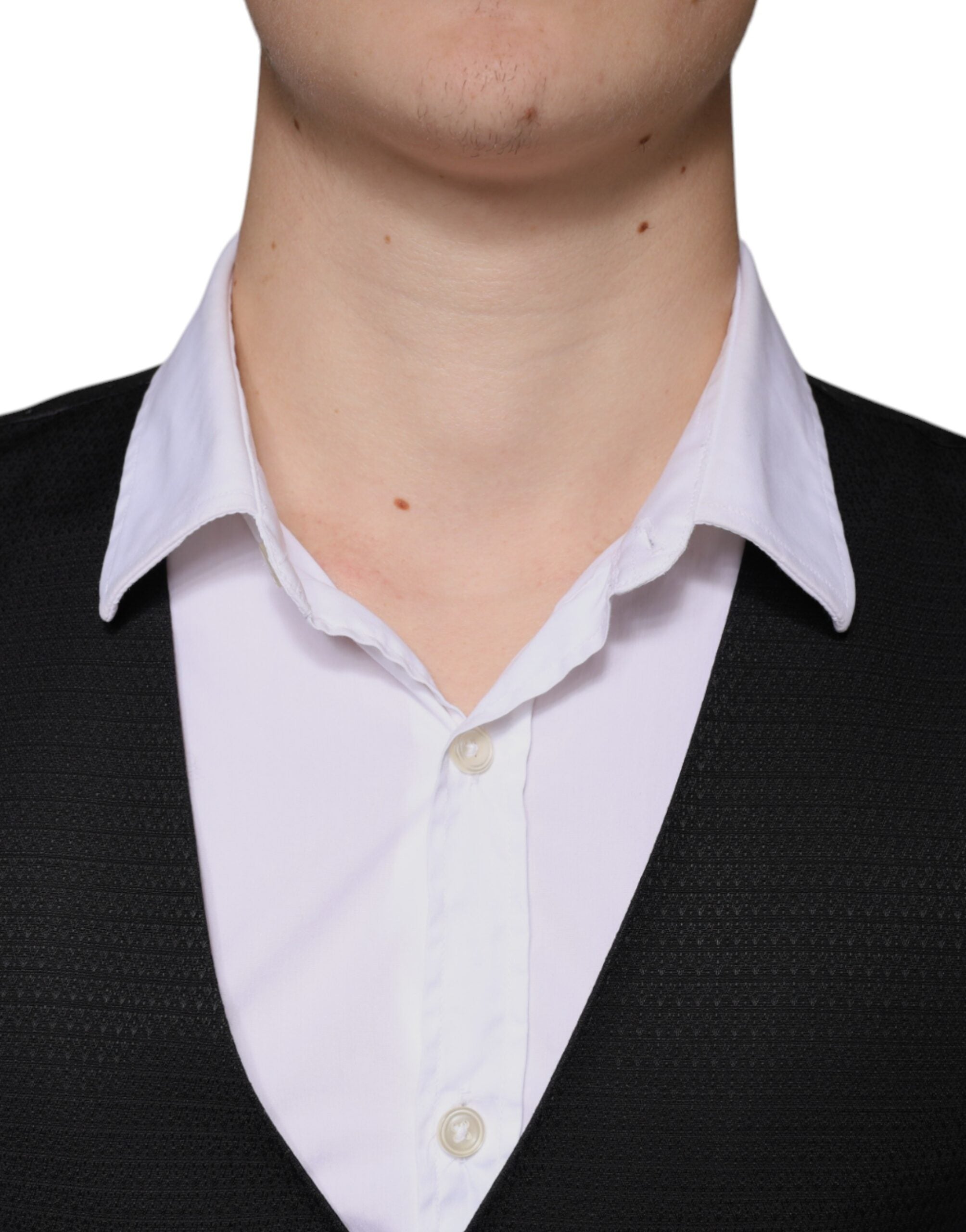 Dolce & Gabbana Black Wool Waistcoat Dress Formal Vest -   -  Dolce & Gabbana.