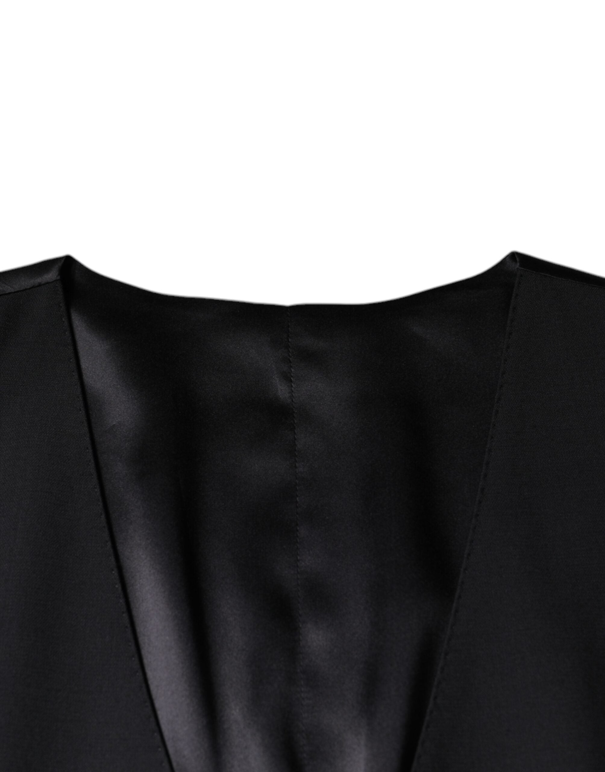 Dolce & Gabbana Black Wool Waistcoat Dress Formal Vest -   -  Dolce & Gabbana.