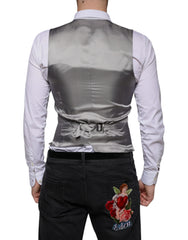 Dolce & Gabbana Light Gray Wool Formal Dress Waistcoat Vest -   -  Dolce & Gabbana.