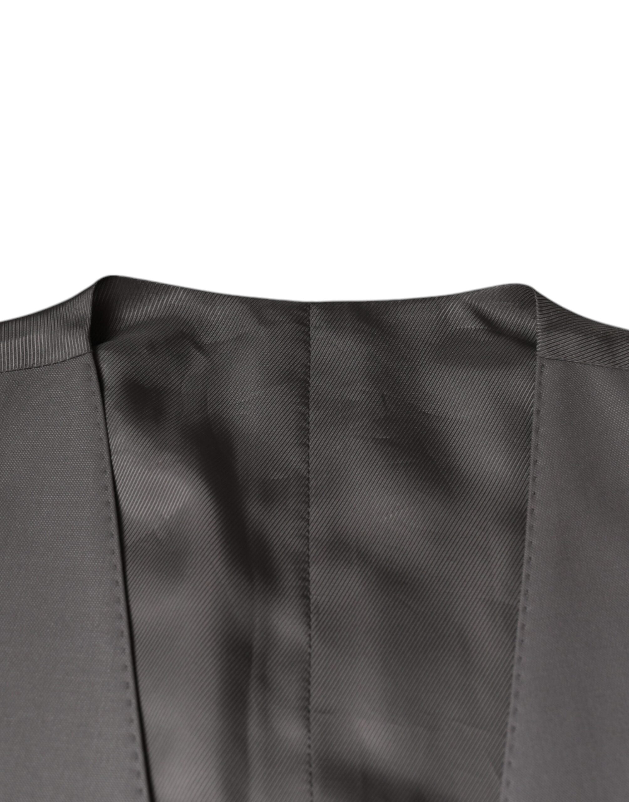 Dolce & Gabbana Light Gray Wool Formal Dress Waistcoat Vest -   -  Dolce & Gabbana.