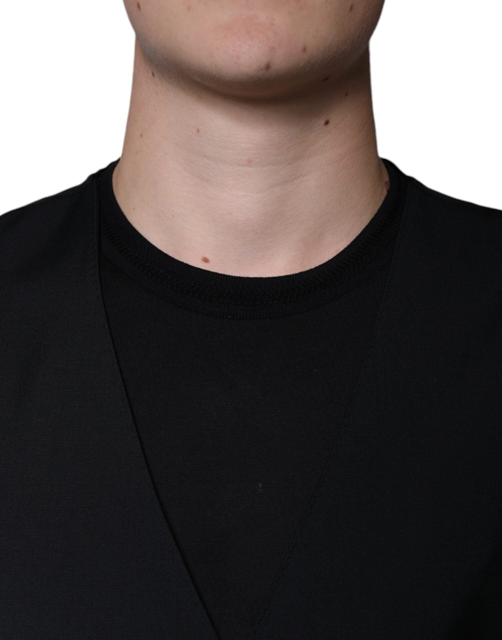 Dolce & Gabbana Black Wool Formal Dress Men Waistcoat Vest -   -  Dolce & Gabbana.