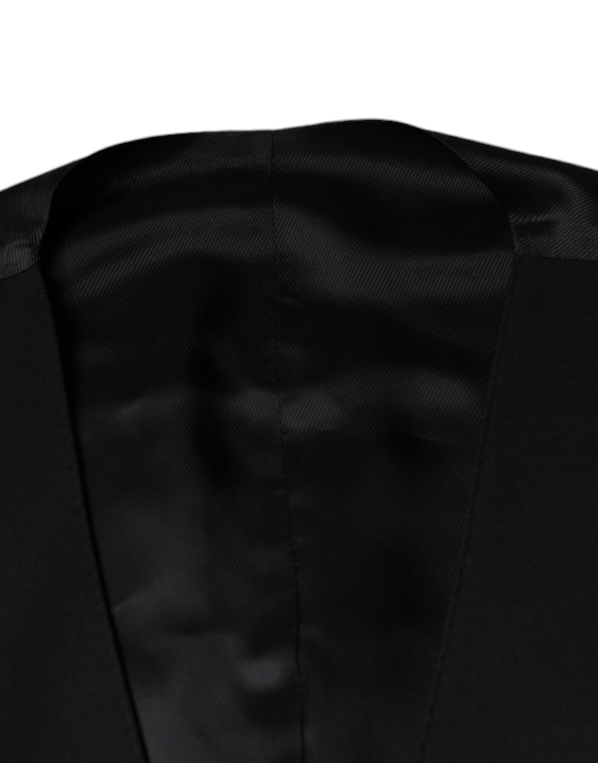 Dolce & Gabbana Black Wool Formal Dress Men Waistcoat Vest -   -  Dolce & Gabbana.