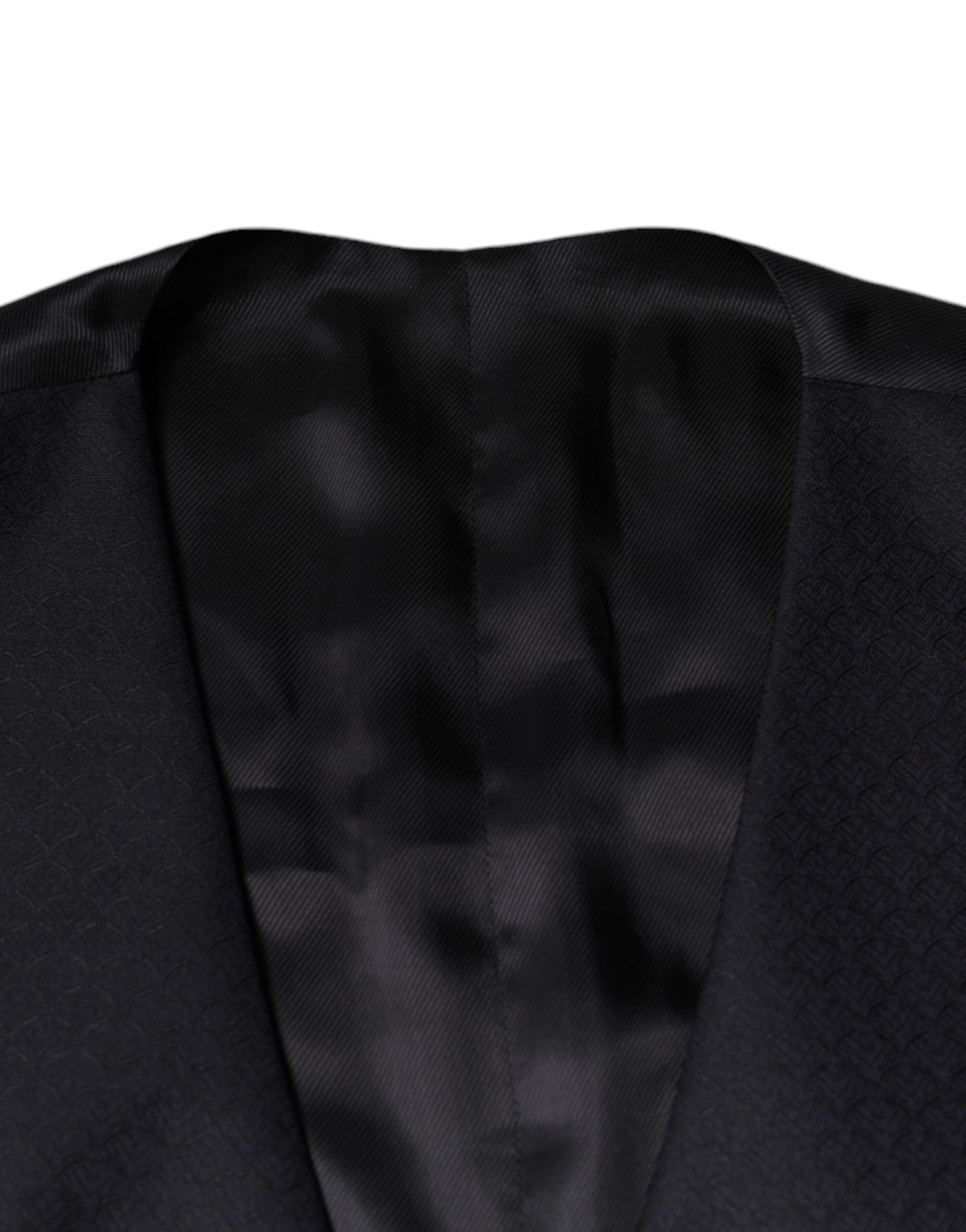 Dolce & Gabbana Black Wool Waistcoat Dress Formal Vest -   -  Dolce & Gabbana.