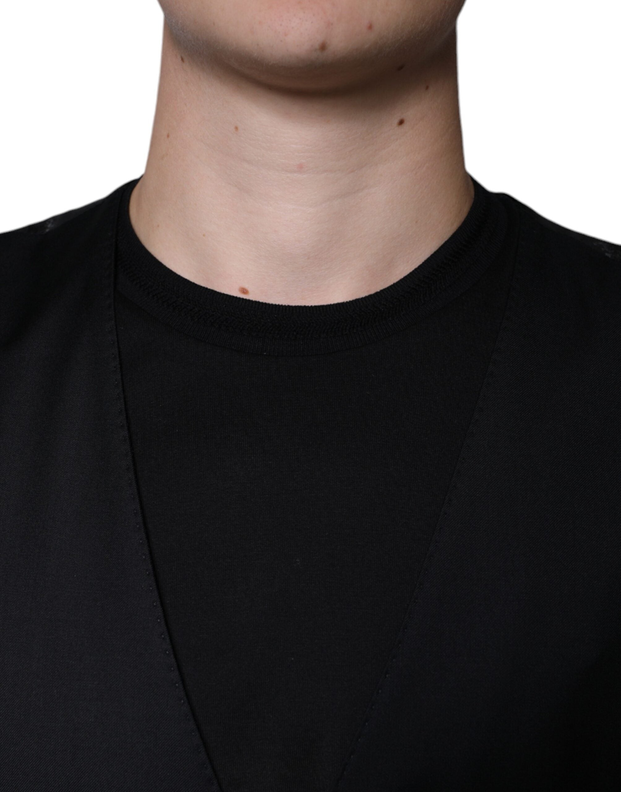 Dolce & Gabbana Black Wool Waistcoat Dress Formal Vest -   -  Dolce & Gabbana.