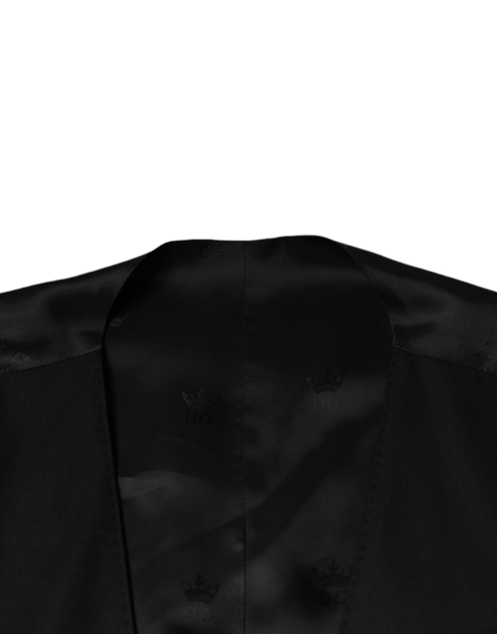 Dolce & Gabbana Black Wool Waistcoat Dress Formal Vest -   -  Dolce & Gabbana.
