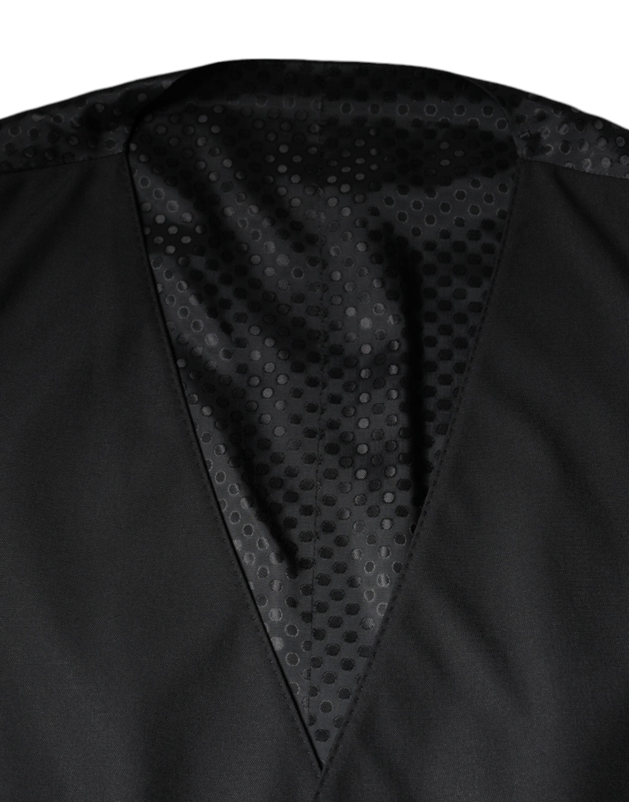 Dolce & Gabbana Black Wool Waistcoat Dress Formal Vest -   -  Dolce & Gabbana.