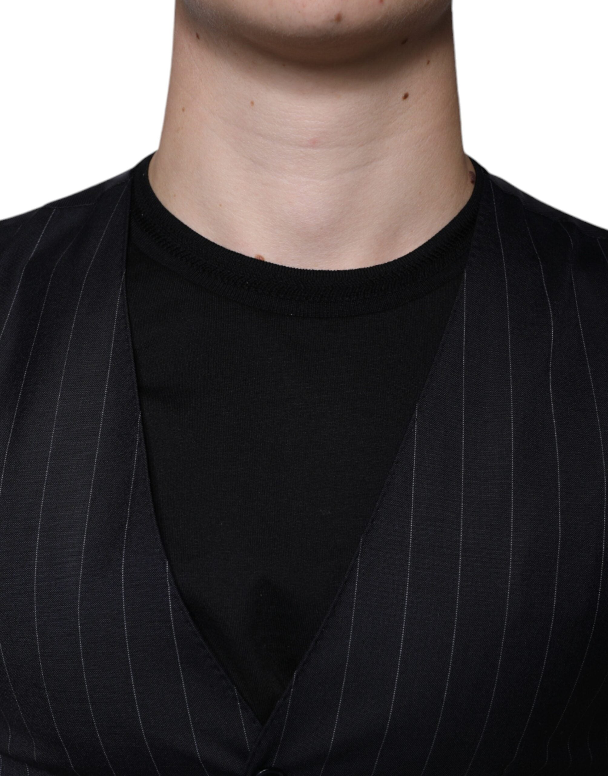 Dolce & Gabbana Black Leather Waistcoat Dress Formal Vest -   -  Dolce & Gabbana.