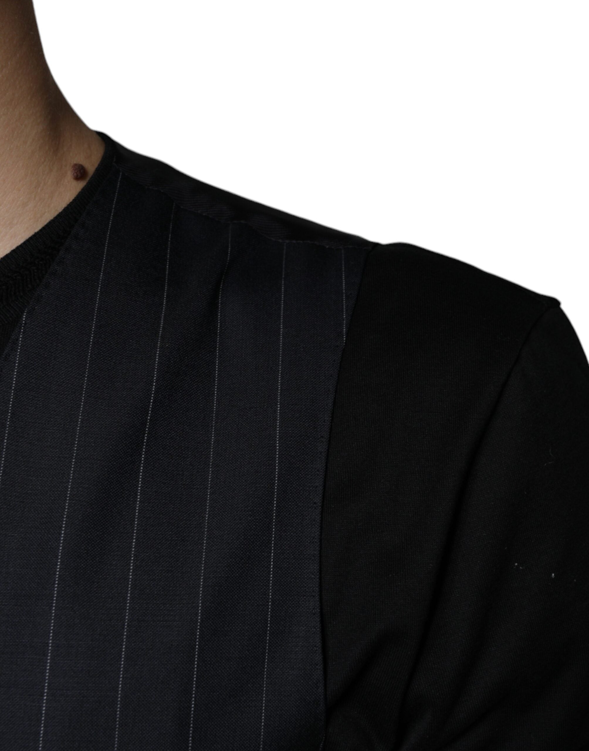 Dolce & Gabbana Black Leather Waistcoat Dress Formal Vest -   -  Dolce & Gabbana.