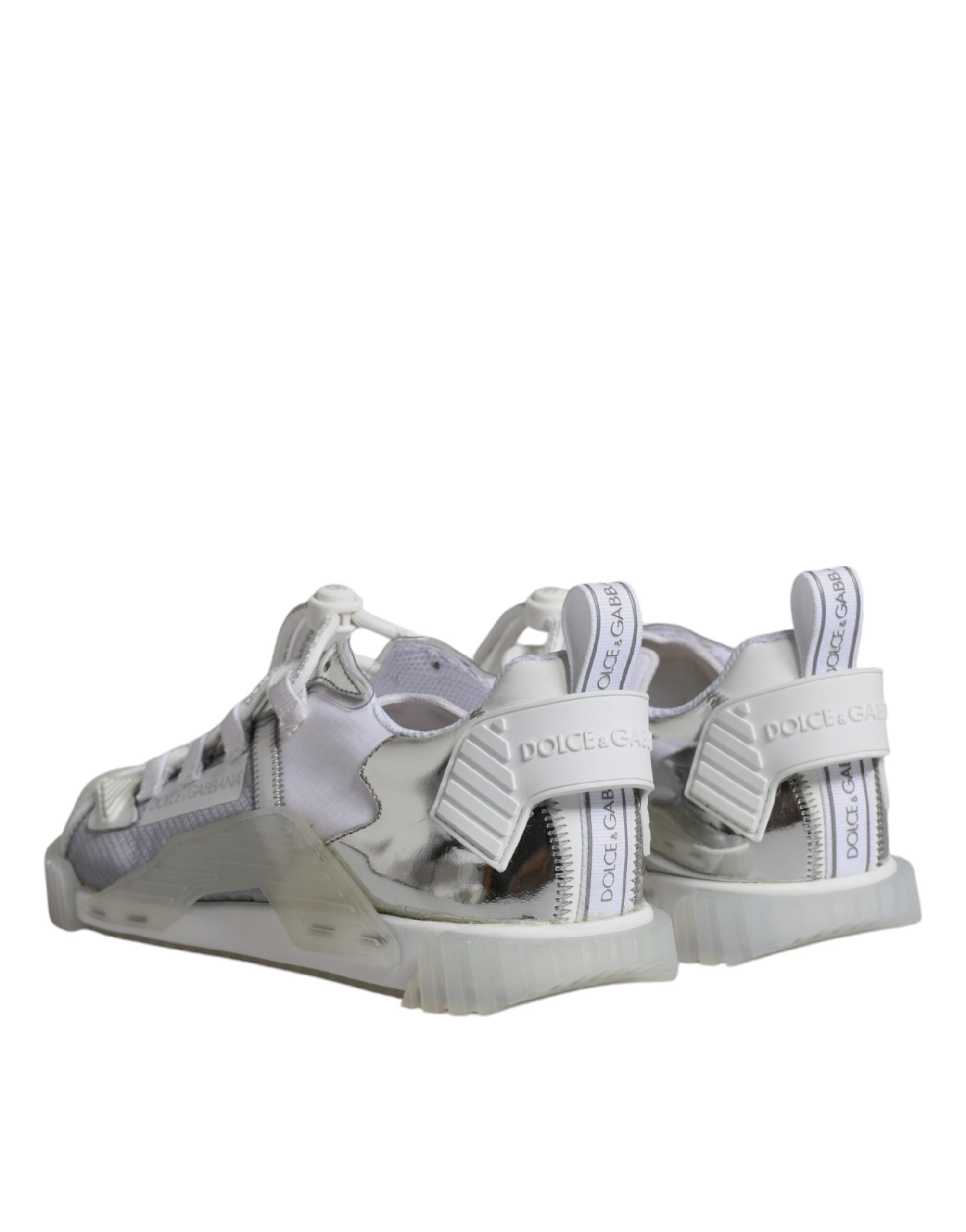 Dolce & Gabbana White Silver Low Top NS1 Sneakers Shoes -   -  Dolce & Gabbana.