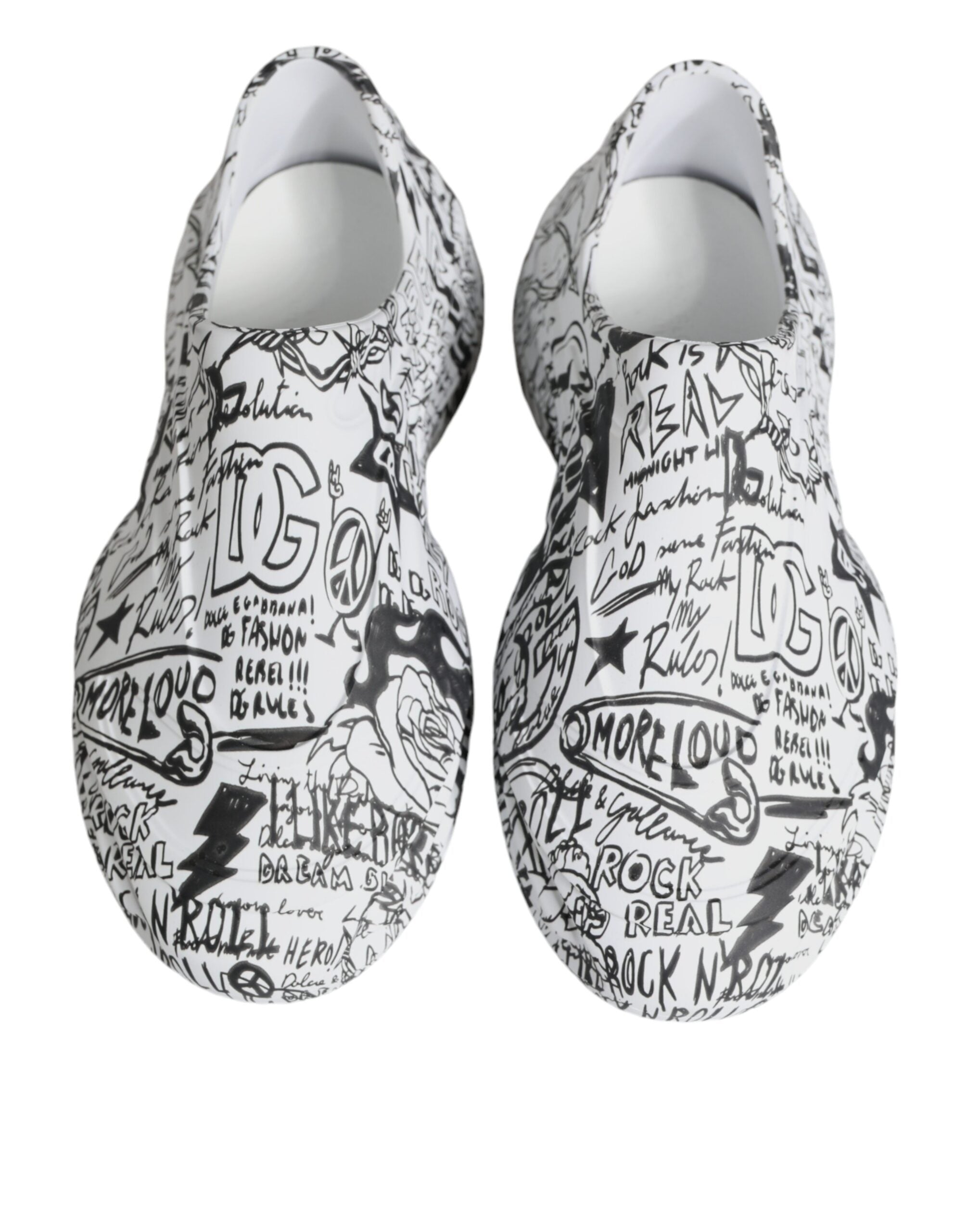 Dolce & Gabbana White Black Graffiti Daymaster Sneakers Shoes -   -  Dolce & Gabbana.