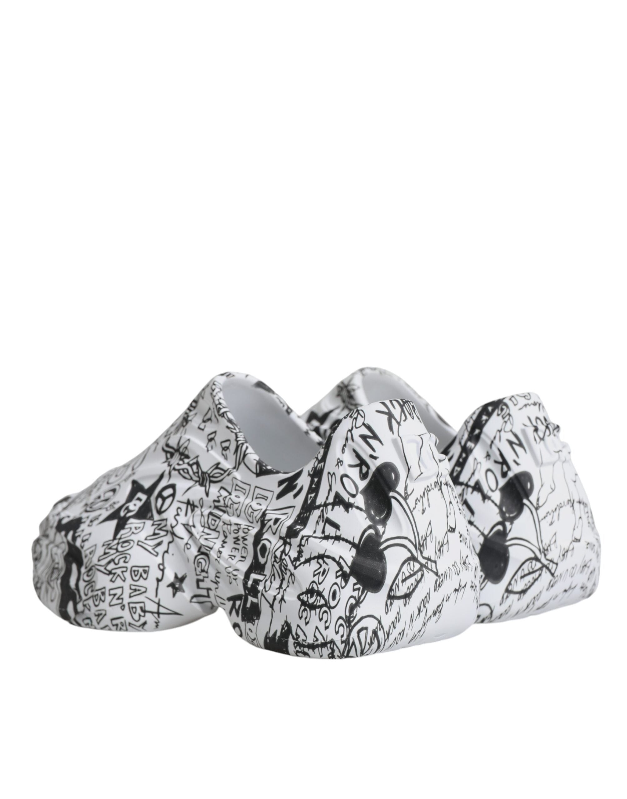 Dolce & Gabbana White Black Graffiti Daymaster Sneakers Shoes -   -  Dolce & Gabbana.