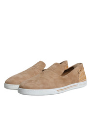 Dolce & Gabbana Beige Suede Caiman Loafers Slippers Shoes -   -  Dolce & Gabbana.